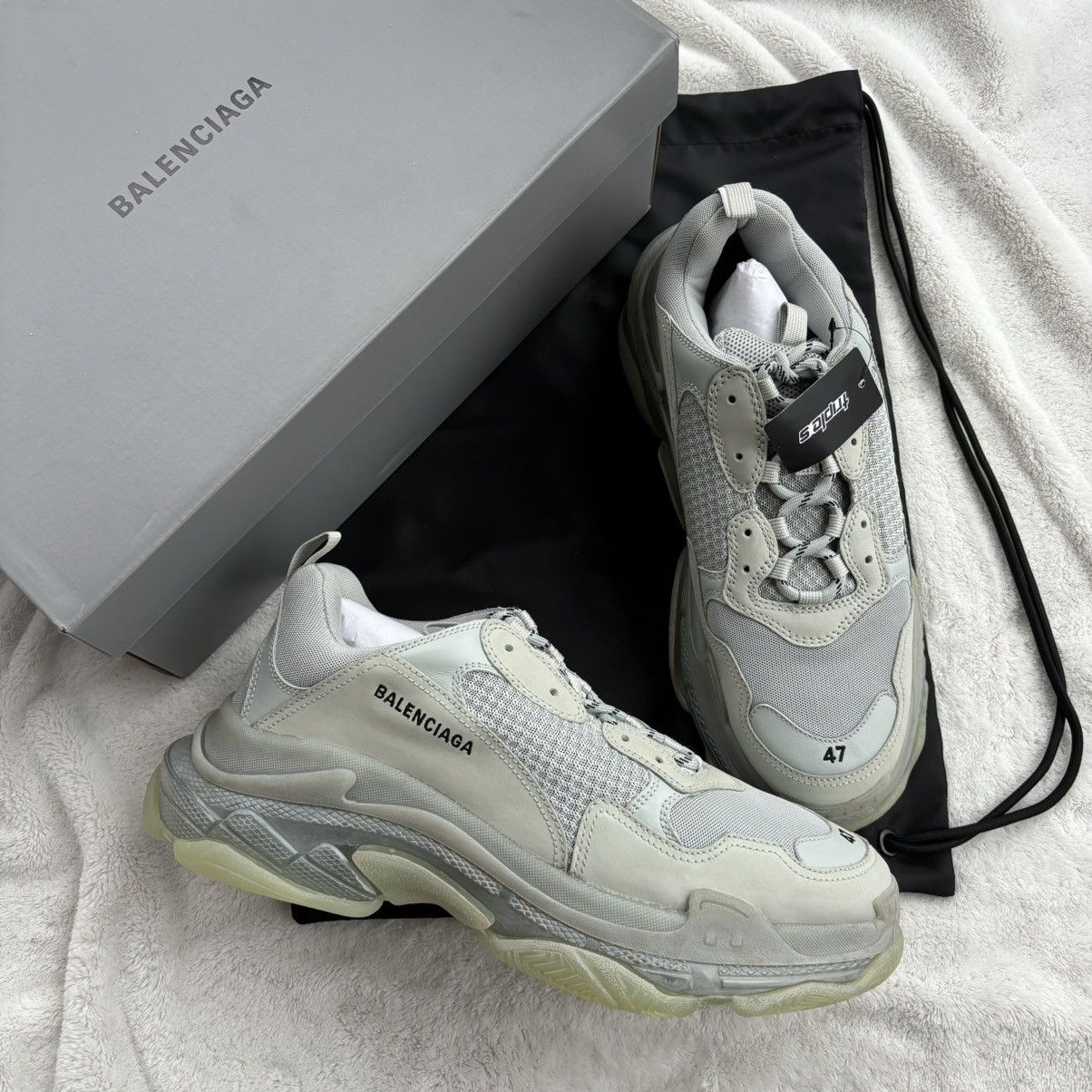 Balenciaga Pearl Grey Triple S Sneakers