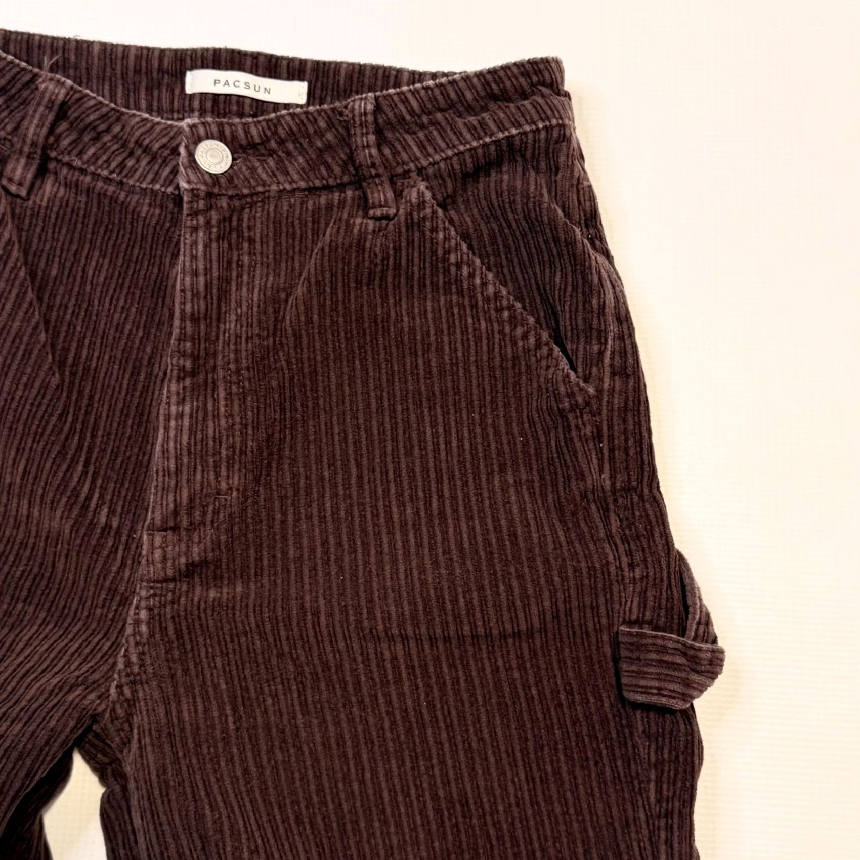 Pacsun PacSun Pants Juniors 26 Brown 90s BF Carpenter Corduroy Straight Leg Relaxed Womens Size 26" / US 2 / IT 38 - 6 Thumbnail