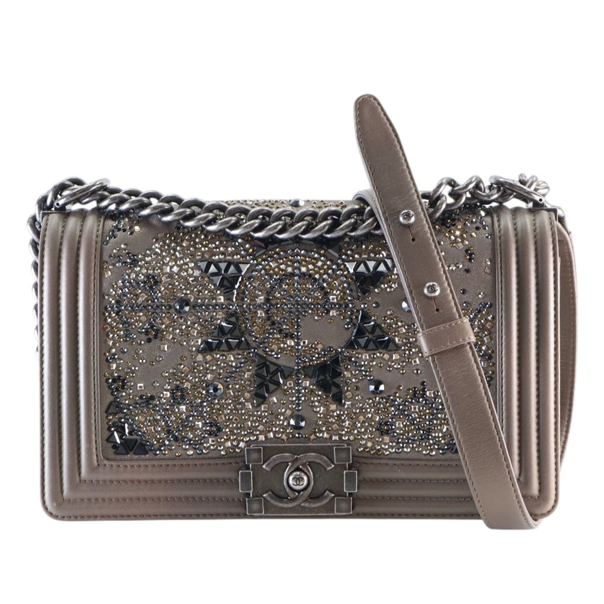 Chanel Old Medium Metallic Goatskin Crystal Boy Flap Size ONE SIZE - 1 Thumbnail
