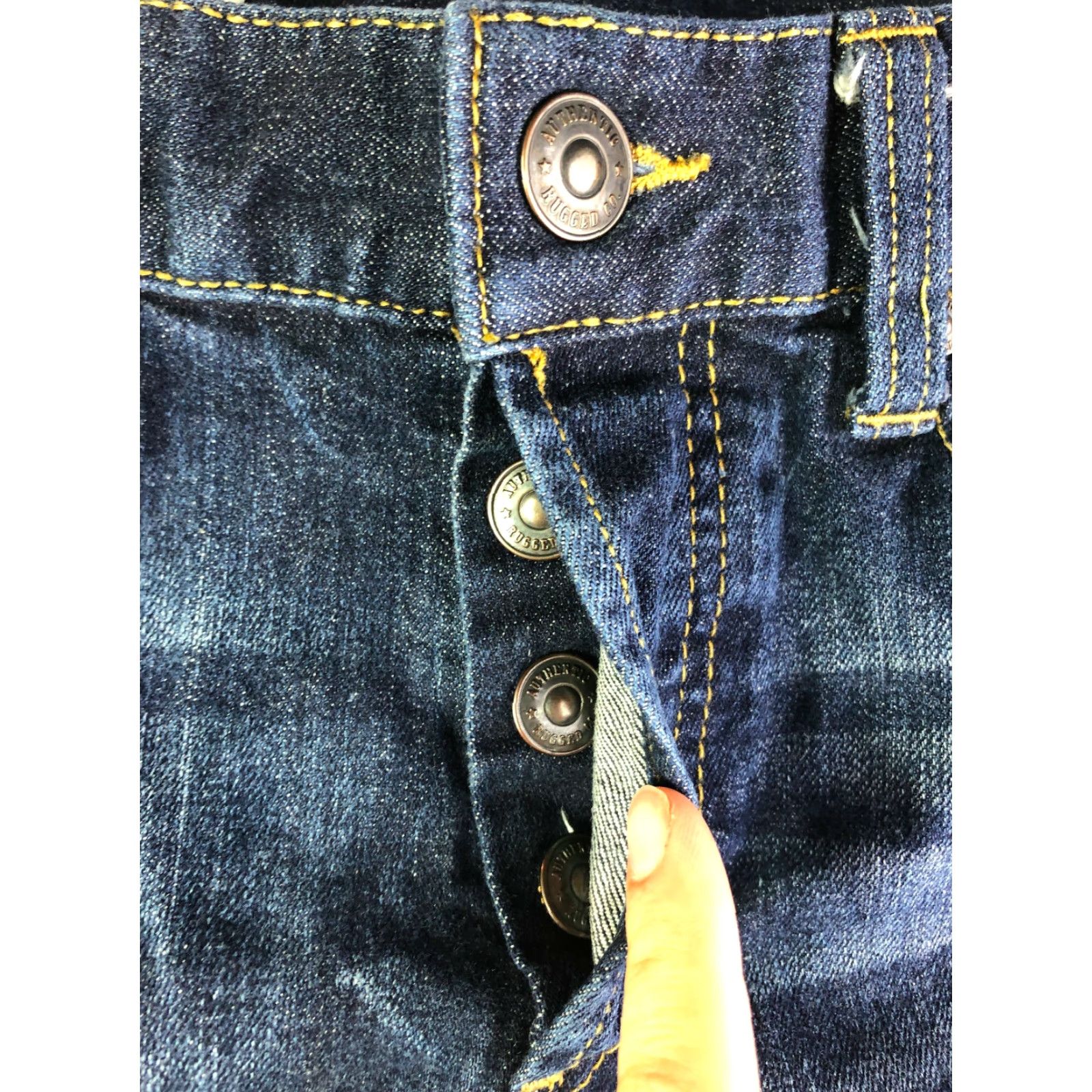 CO VINTAGE? No — Authentic Rugged Co Jeans Blue Denim Button Fly Straight Regular Women? 32 28x26 Measured Size 24" / US 00 / IT 34 - 3 Thumbnail