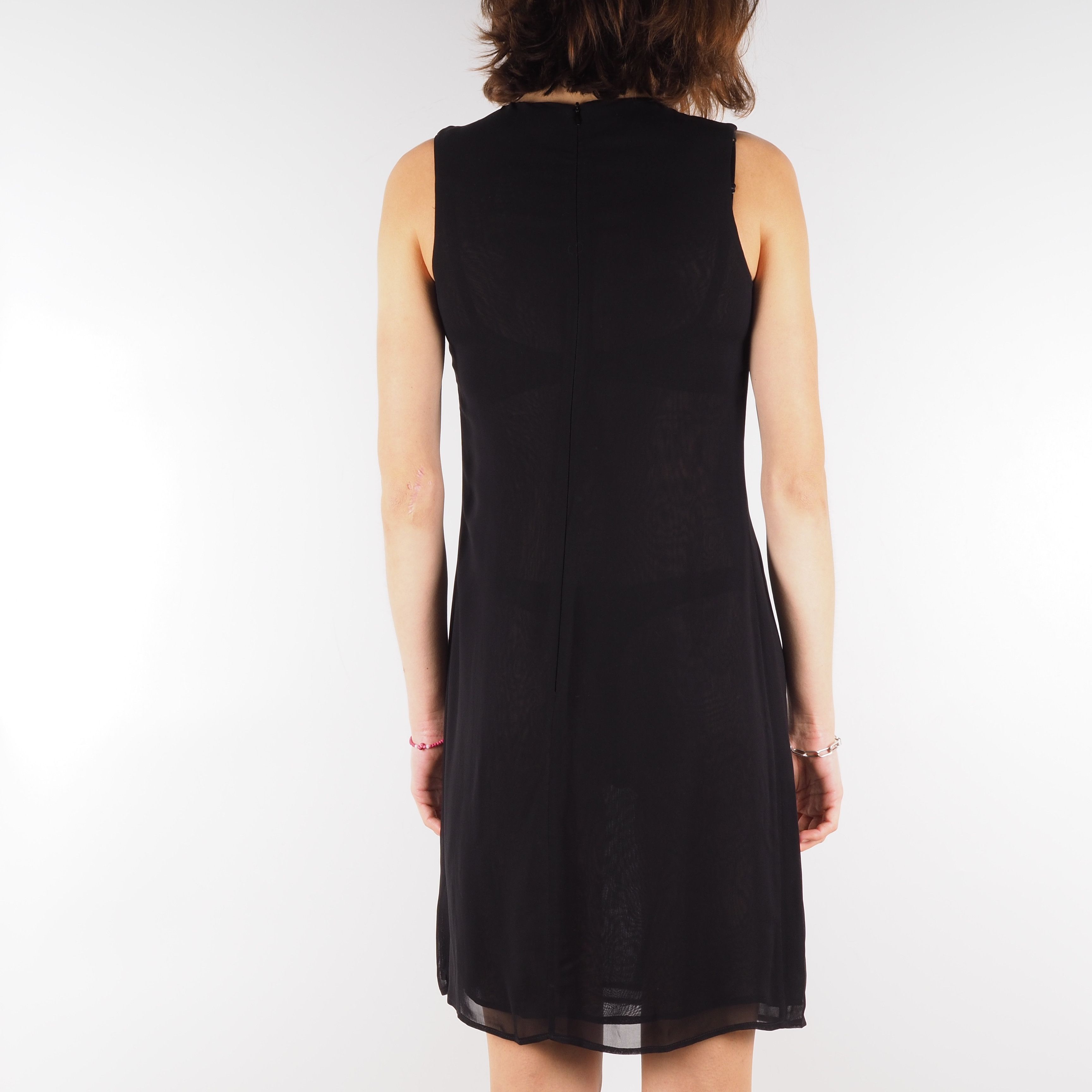 Versace × Versus × Vintage GIANNI VERSACE VERSUS Vintage Crystals Mesh Black Dress Size XS / US 0-2 / IT 36-38 - 4 Thumbnail