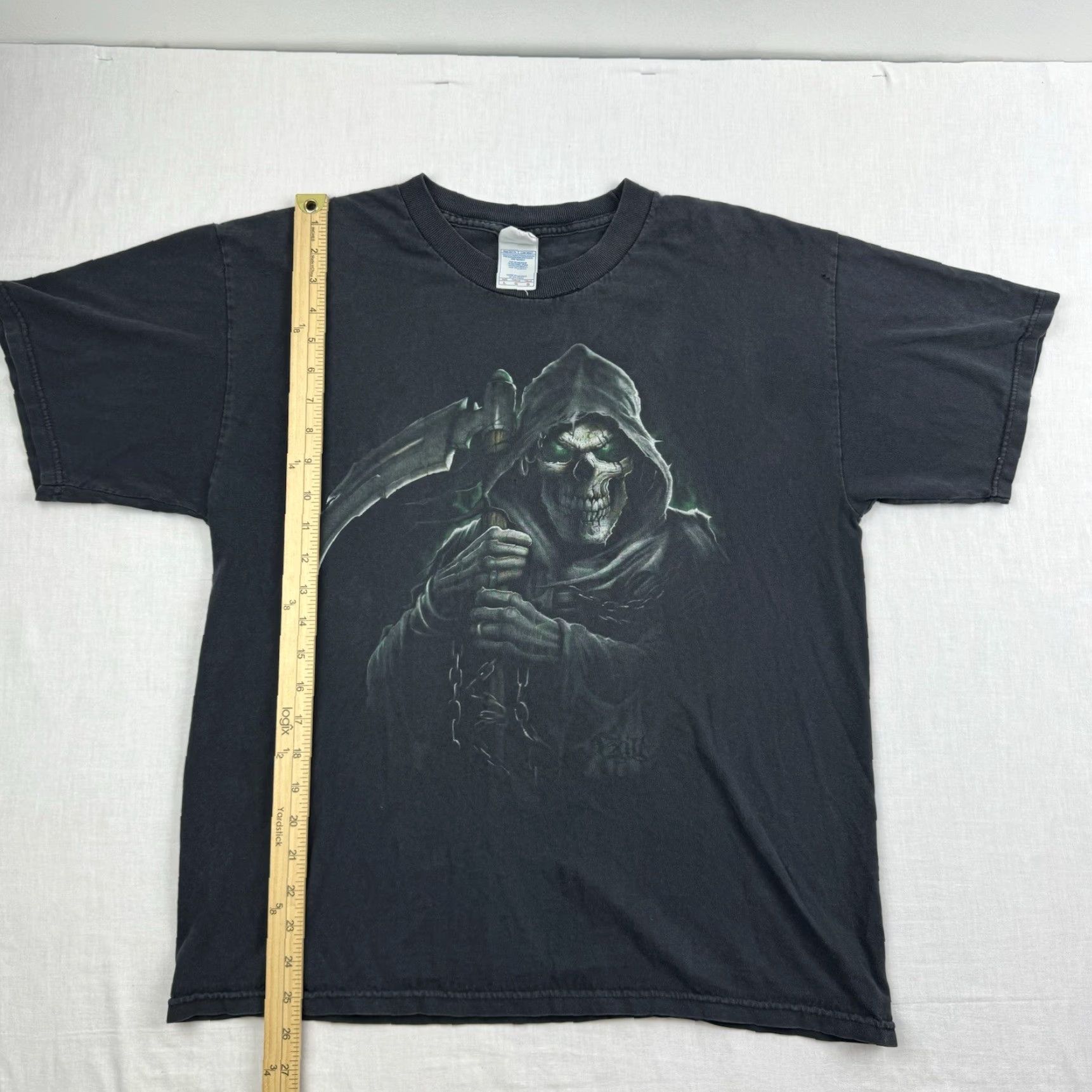Vintage VINTAGE Grim Reaper Shirt Men's L Black Graphic Y2K Grunge Punk Shirt Size US L / EU 52-54 / 3 - 7 Thumbnail