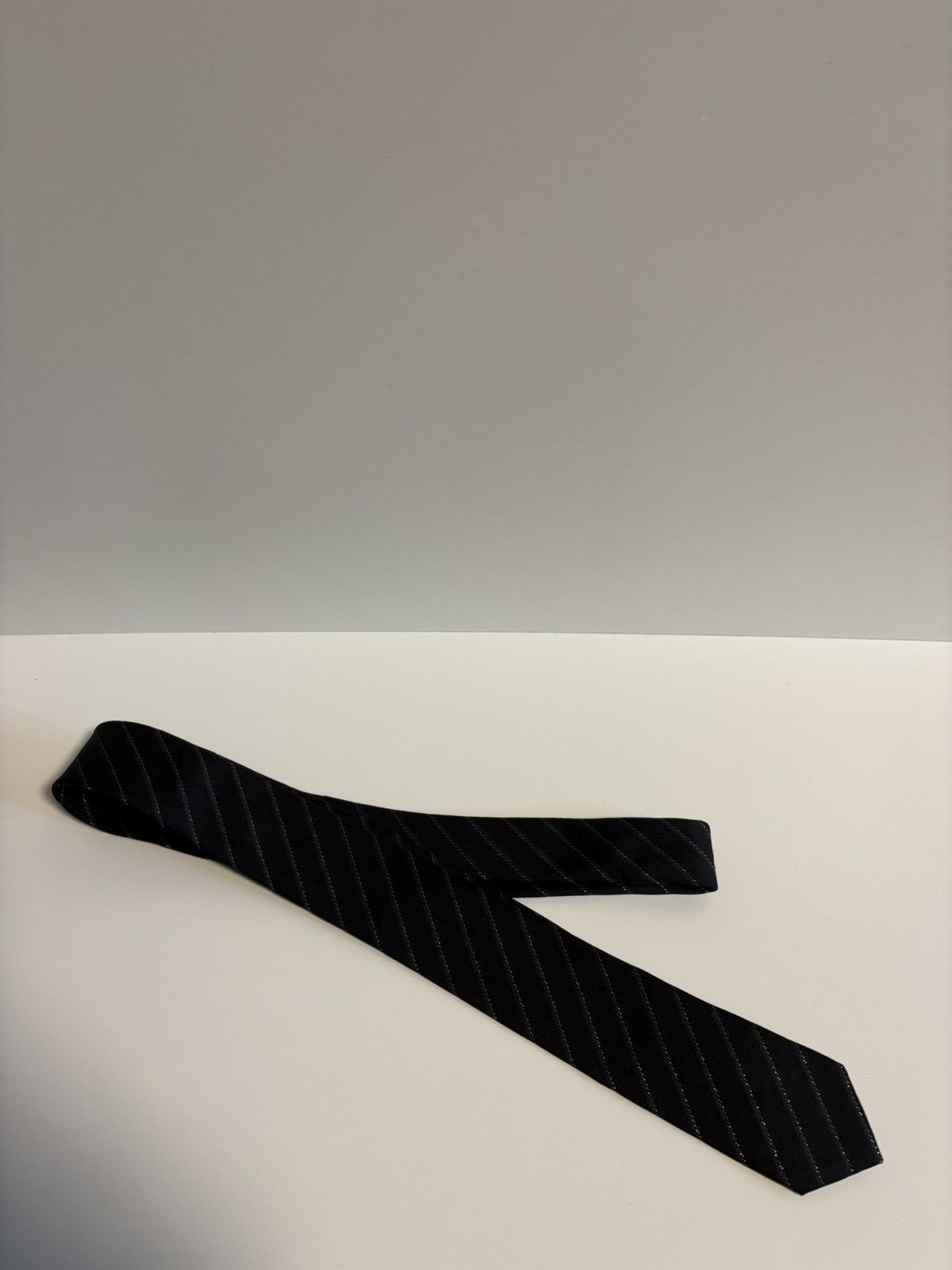 Saint Laurent Paris Saint Laurent black leather tie Hedi Slimane