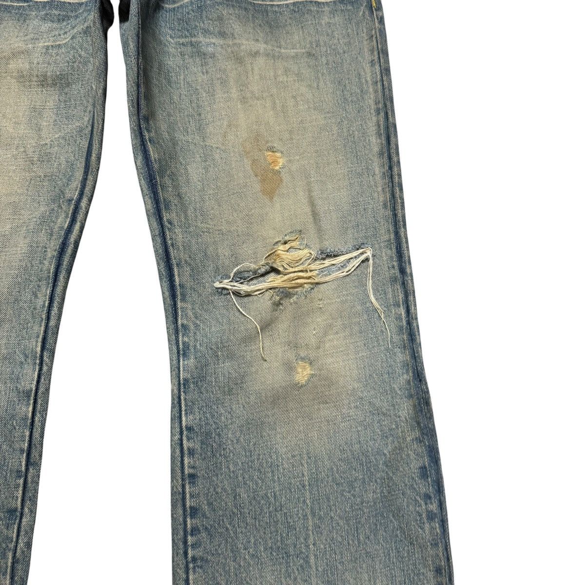 Japanese Brand Rico Mudwash Denim Flare Jeans Distressed Size US 33 - 7 Thumbnail