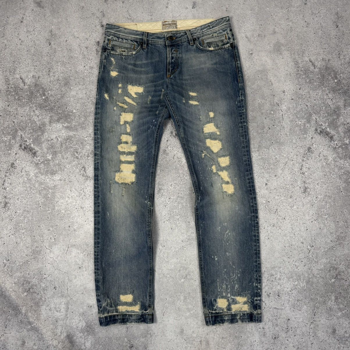 Dolce & Gabbana Vintage Dolce & Gabbana Distressed Avant Garde Denim Jeans Size US 35 - 3 Thumbnail