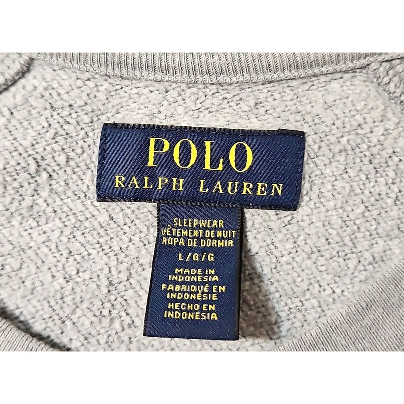 Ralph Lauren Polo Ralph Lauren Mens Large Gray Thermal Pullover Logo - Long Sleeve - 22.5" x 28" - 20.5" Crew Neck Sweater Size US L / EU 52-54 / 3 - 3 Thumbnail