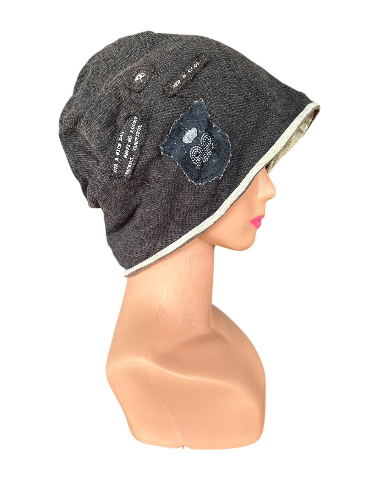 Japanese Brand × Kapital × Vintage Sunfaded Japanese Punk Bondage Style Reversible Beanie Hats Size ONE SIZE - 2 Thumbnail
