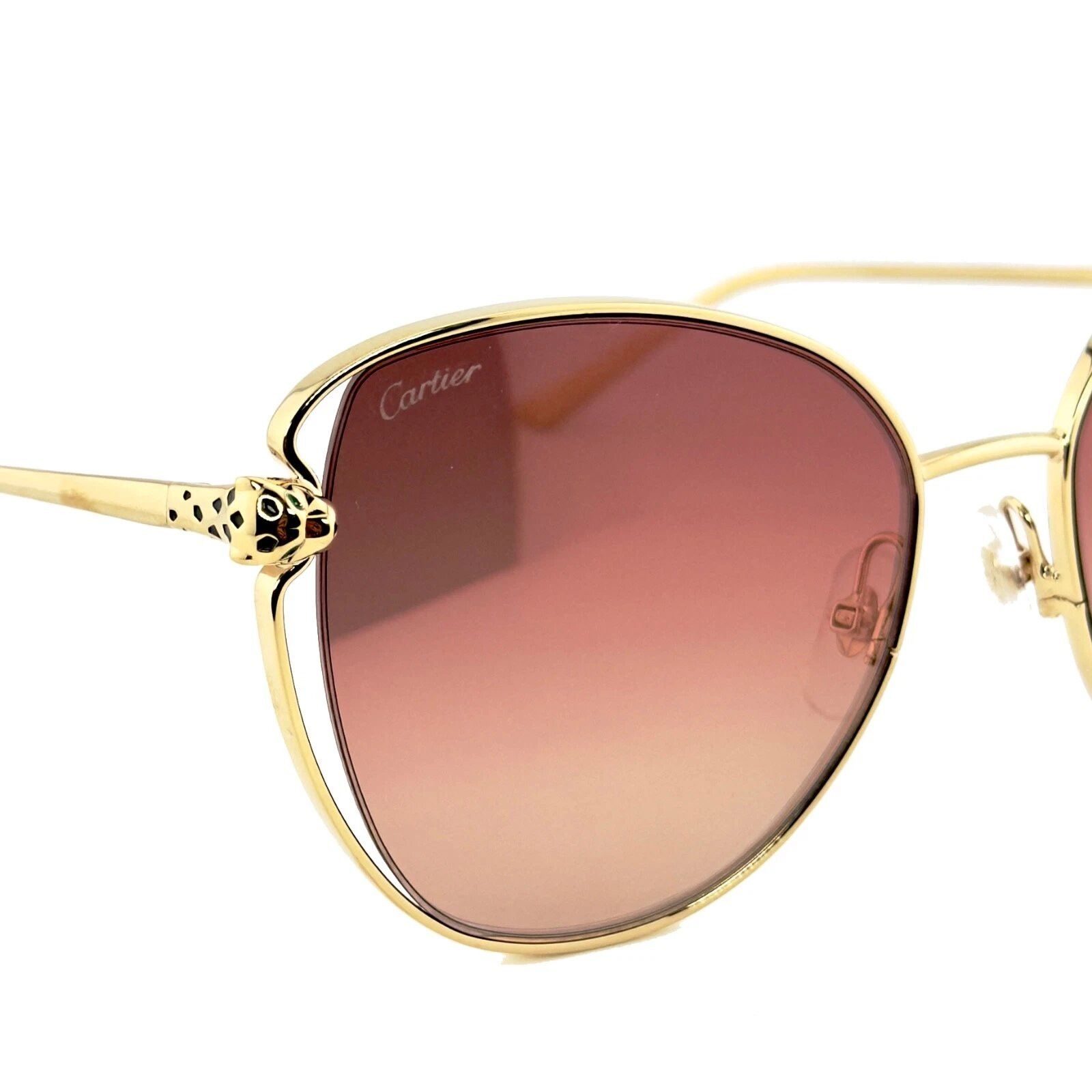 Cartier CARTIER PANTHERE Head CT0236 Gold Mirrored Sunglasses 0236 Size ONE SIZE - 9 Thumbnail