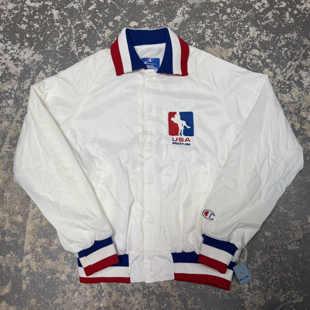 Champion Vintage Champion USA Wrestling Varsity Jacket USA White NWT Size US L / EU 52-54 / 3 - 1 Thumbnail