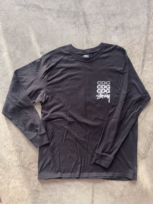 Stussy Stussy x CDG long sleeve black t shirt XL | Grailed