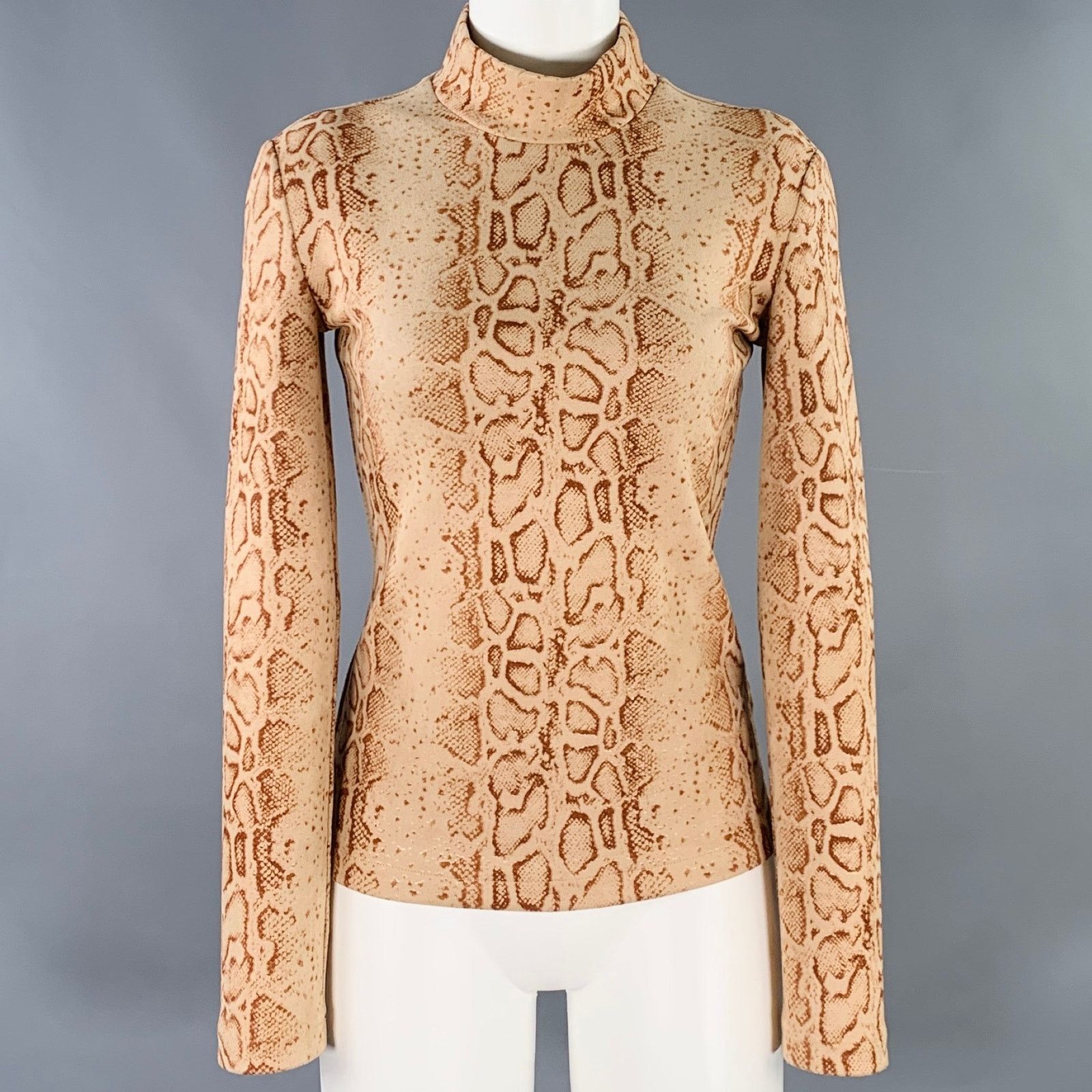 STAND STUDIO STAND STUDIO Tan Brown Polyester Snakeskin Print Casual Top Size XS / US 0-2 / IT 36-38 - 1 Thumbnail