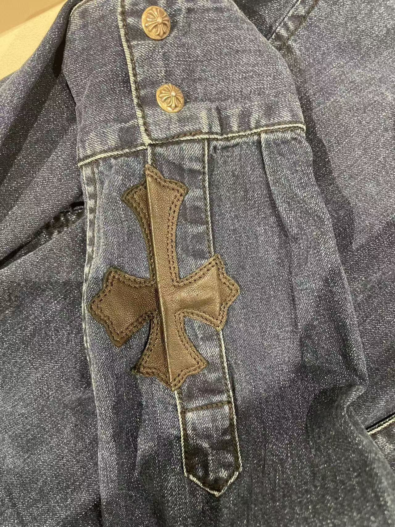 Chrome Hearts Chrome Hearts LOOSE END Leather Cross Patch Denim Shirt Size US XS / EU 42 / 0 - 5 Thumbnail