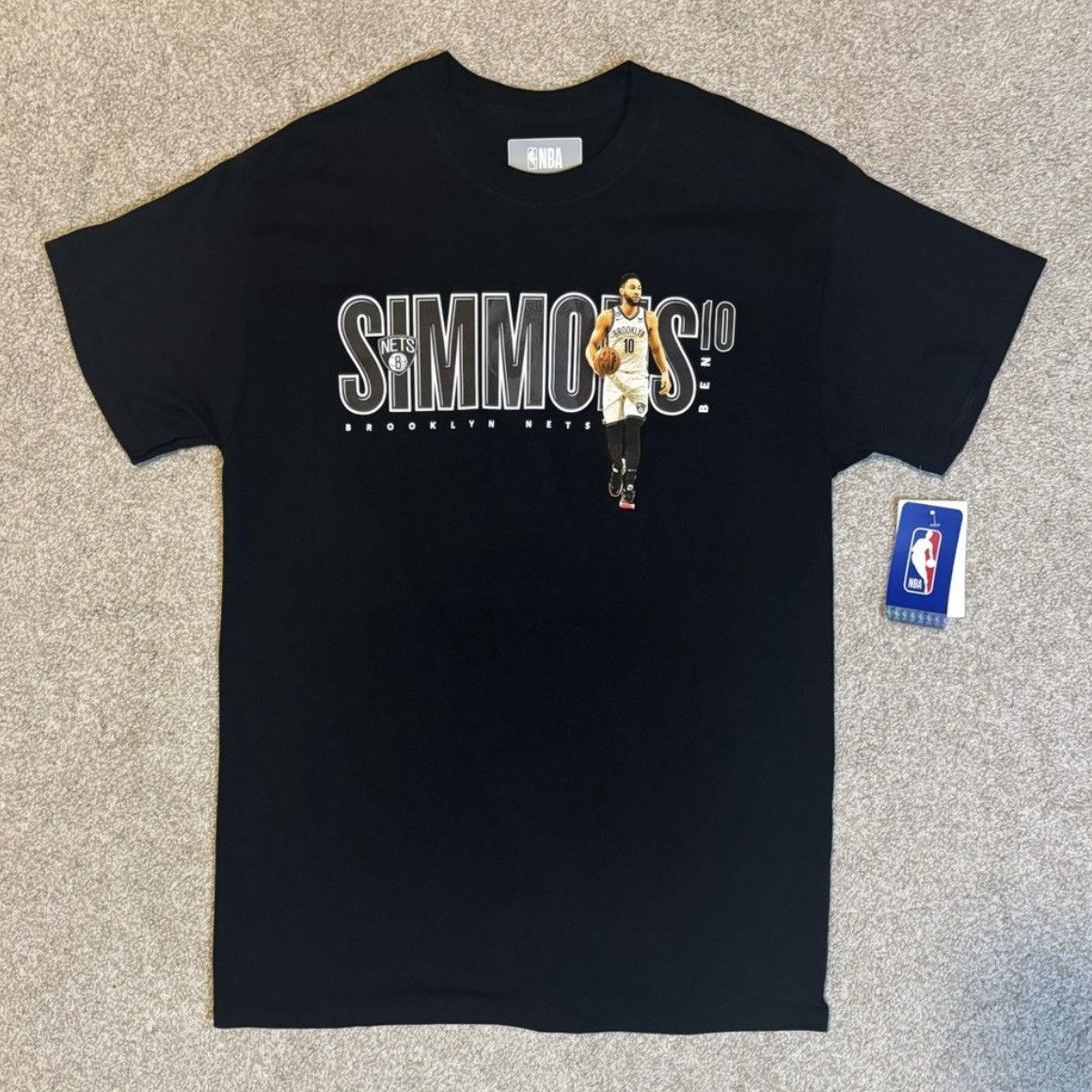 NBA Brooklyn Nets Ben Simmons NBA Graphic Tee Black Men's Medium Size US M / EU 48-50 / 2 - 1 Thumbnail