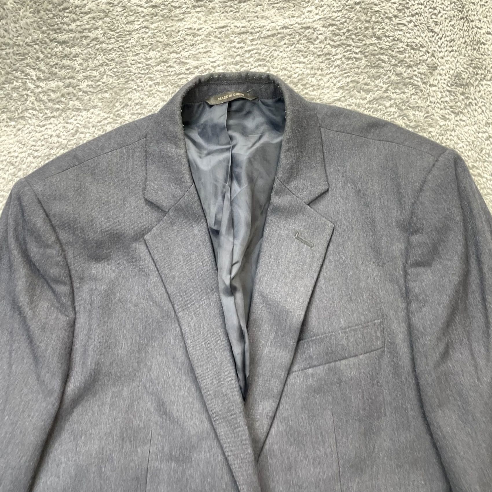 Banana Republic Banana Republic Blazer Mens 40R Gray Coat Slim Fit Single-Breasted Notch Lapel Two-Button Size 40R - 3 Thumbnail
