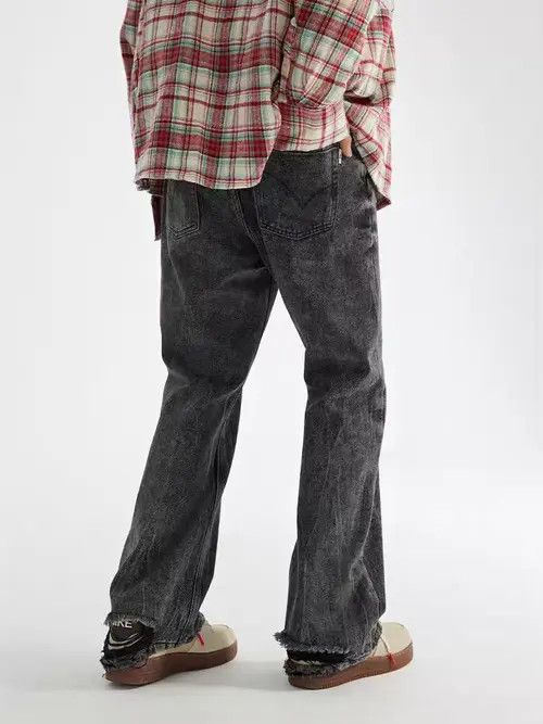 Japanese Brand Vintage street wash faded micro flare jeans Size US 34 / EU 50 - 4 Thumbnail