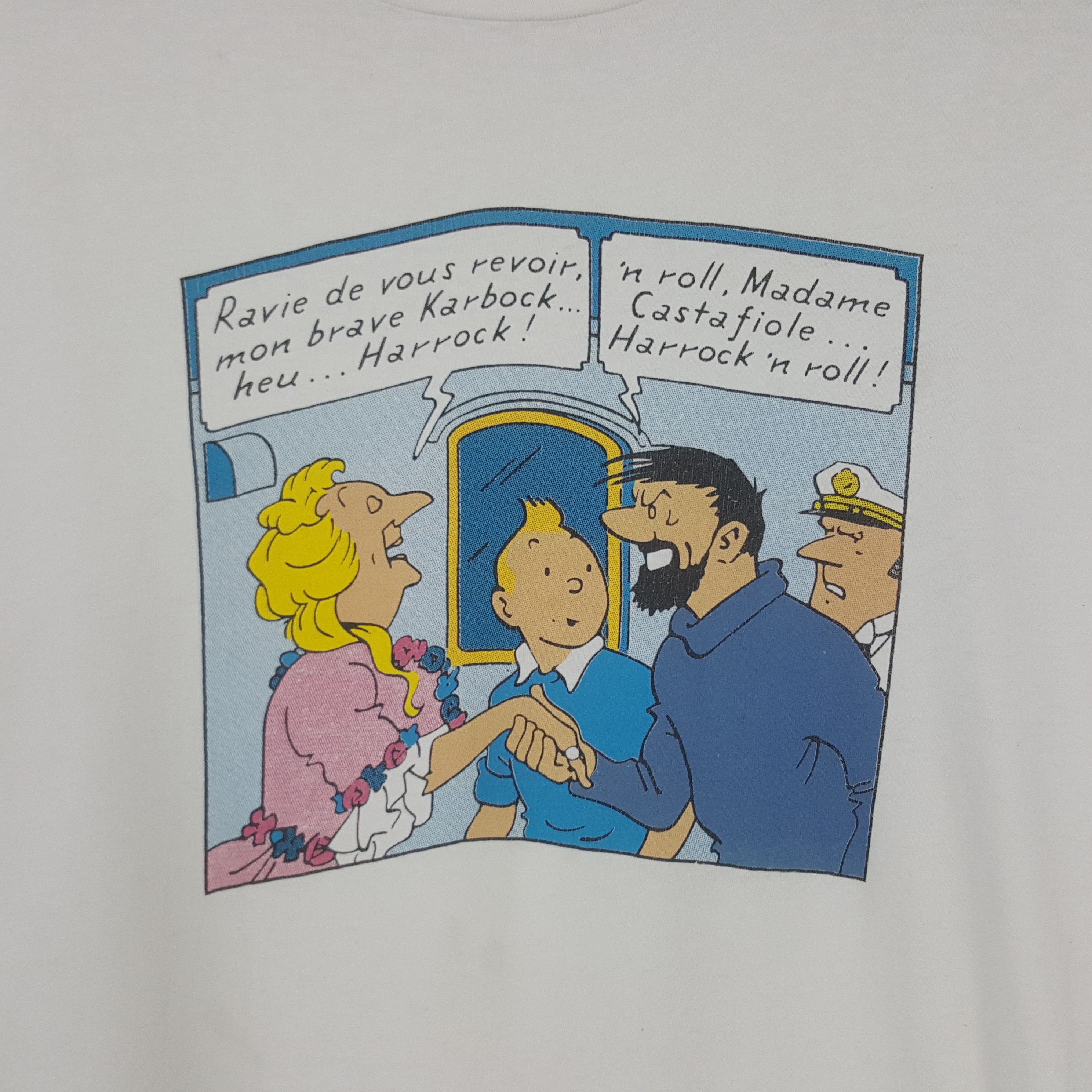 Hanes × Vintage Vintage The Adventure Of Tintin Cartoon Tshirt C285N29 Size US XL / EU 56 / 4 - 2 Thumbnail