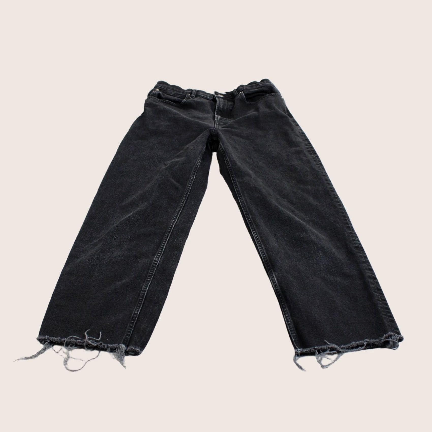 Everlane Everlane Jeans Women 27 Black The Way High Organic Cotton Raw Hem Ankle Cropped Size 27" / US 4 / IT 40 - 1 Thumbnail