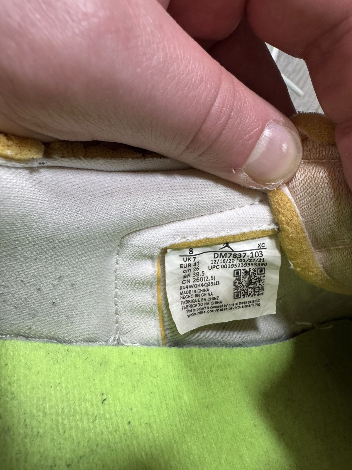 Jordan Brand × Nike Nike Air Jordan 1 Retro Low White Ghost Green Black Grey Size US 8 / EU 41 - 16 Thumbnail