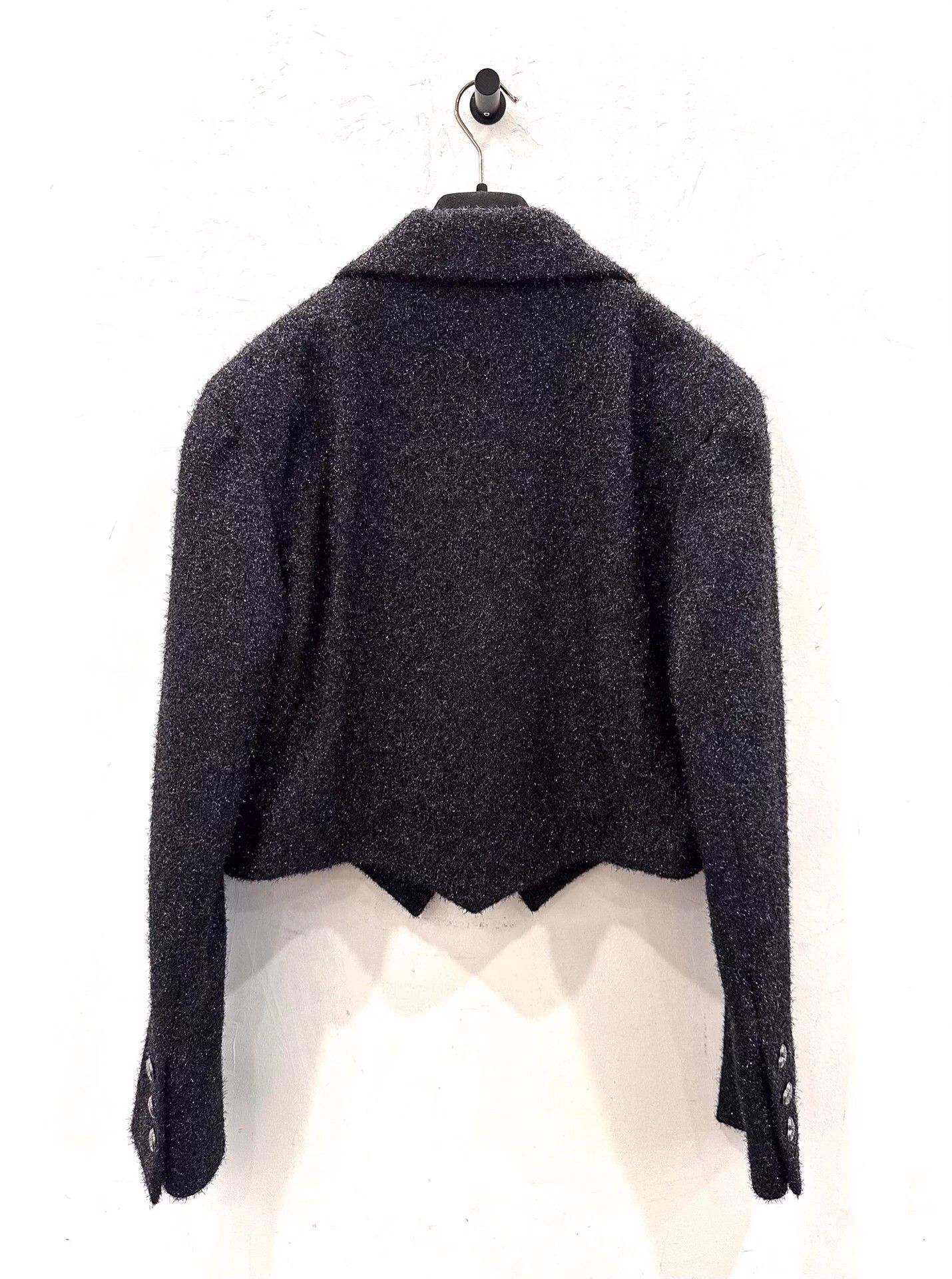 Chanel Chanel Women's Black Knit Cardi Silver Heart CC Button FR40 Size M / US 6-8 / IT 42-44 - 3 Thumbnail