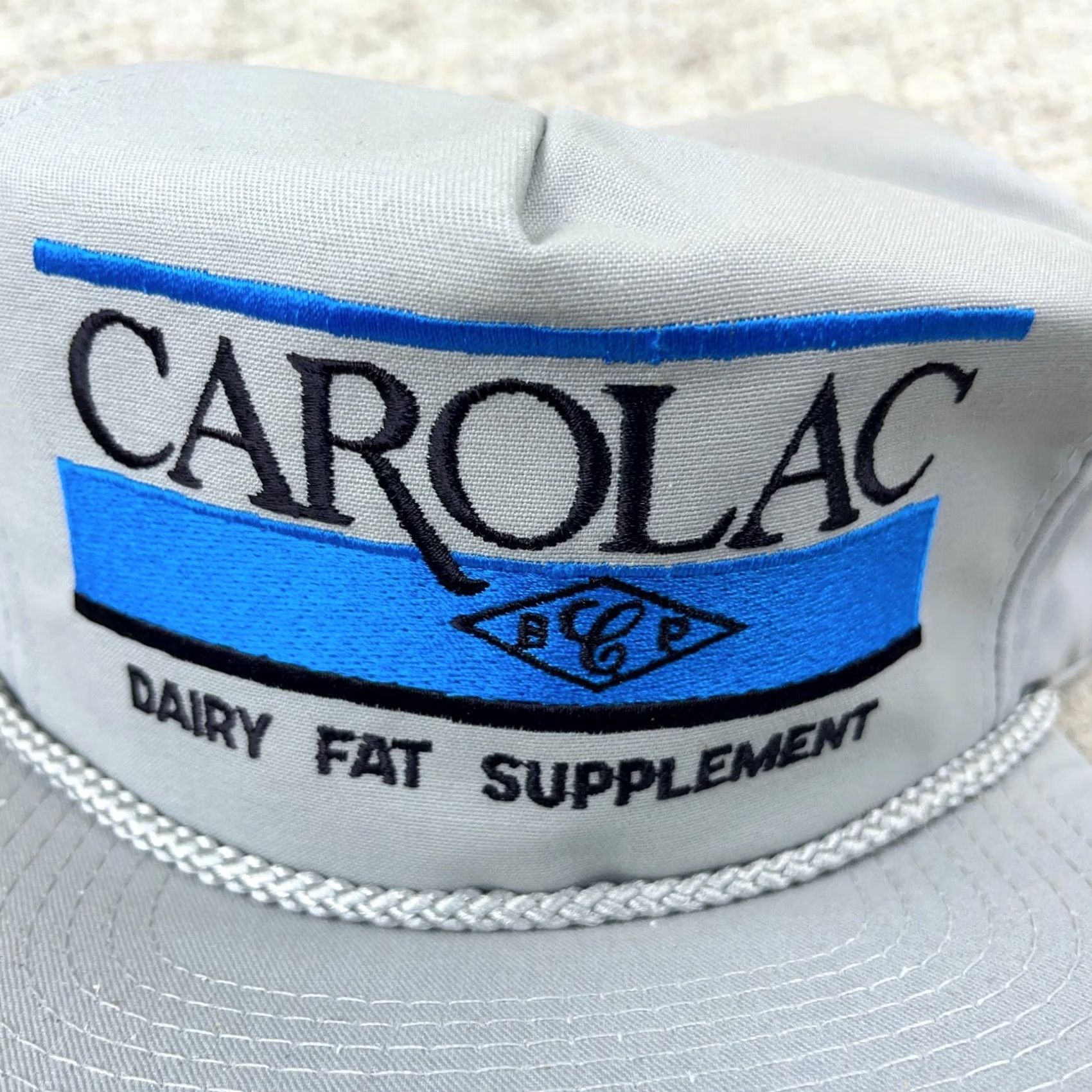 Roper VINTAGE Carolac Trucker Hat Cap Snapback Made In USA Rope 80s 90s Farm Dairy Gray Mens Size ONE SIZE - 2 Thumbnail