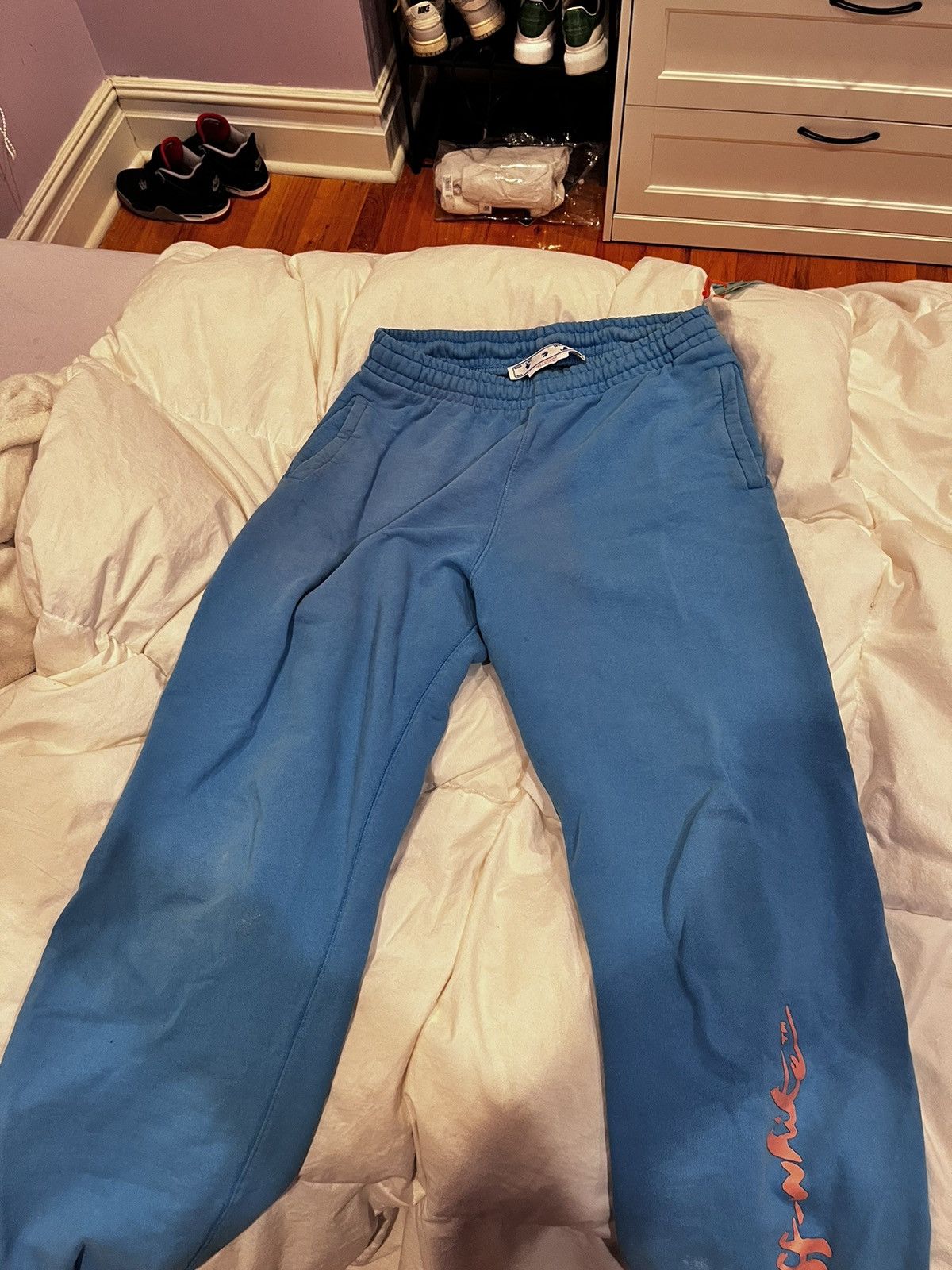 Image of Off White Virgil Abloh Men’S Blue Basic Sweatpants, Men's (Size 33)