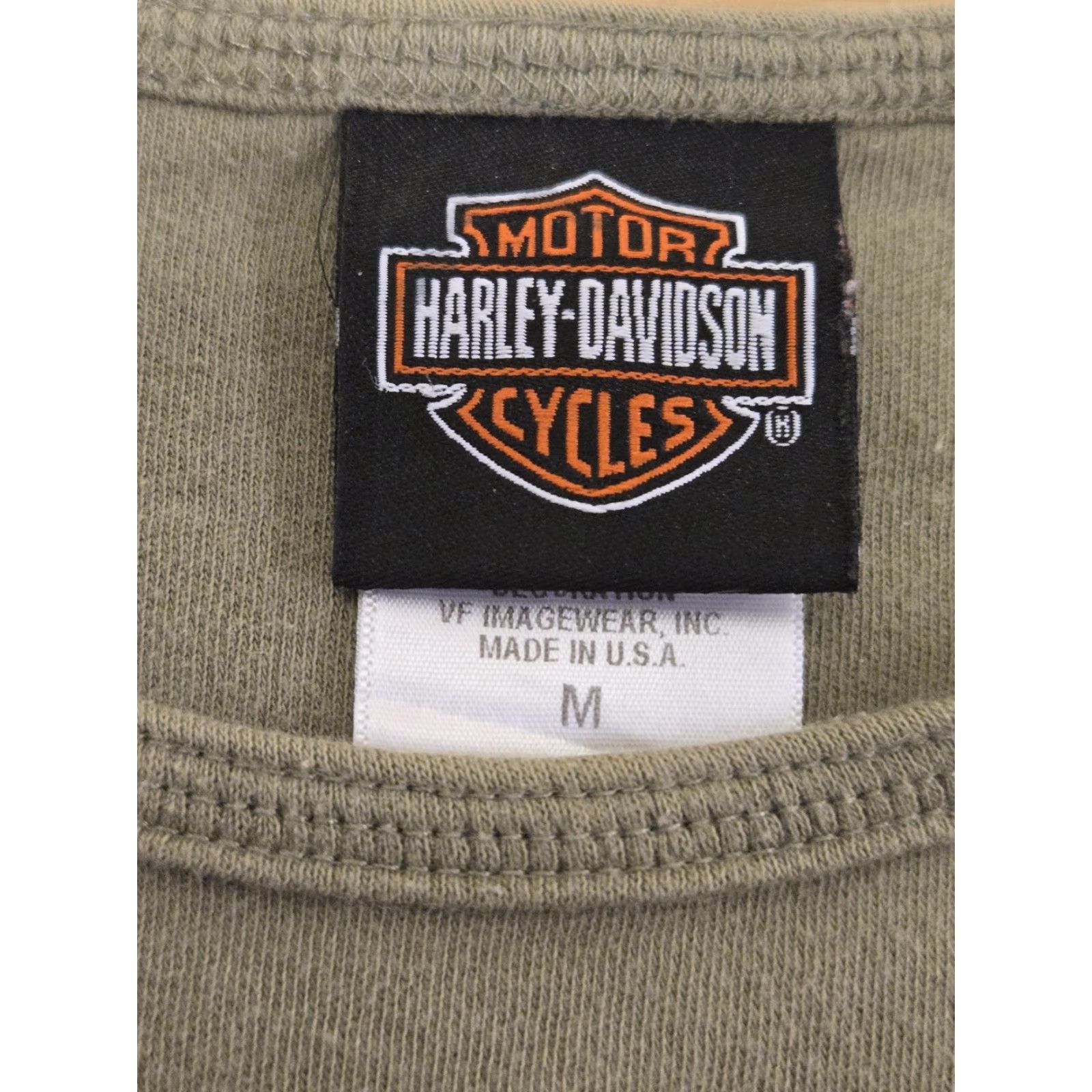 Harley Davidson Harley-Davidson Shirt Womens Medium Tank Sleeveless Green Made in USA Twin Cities Biker 1903 Crew Neck Size M / US 6-8 / IT 42-44 - 3 Thumbnail
