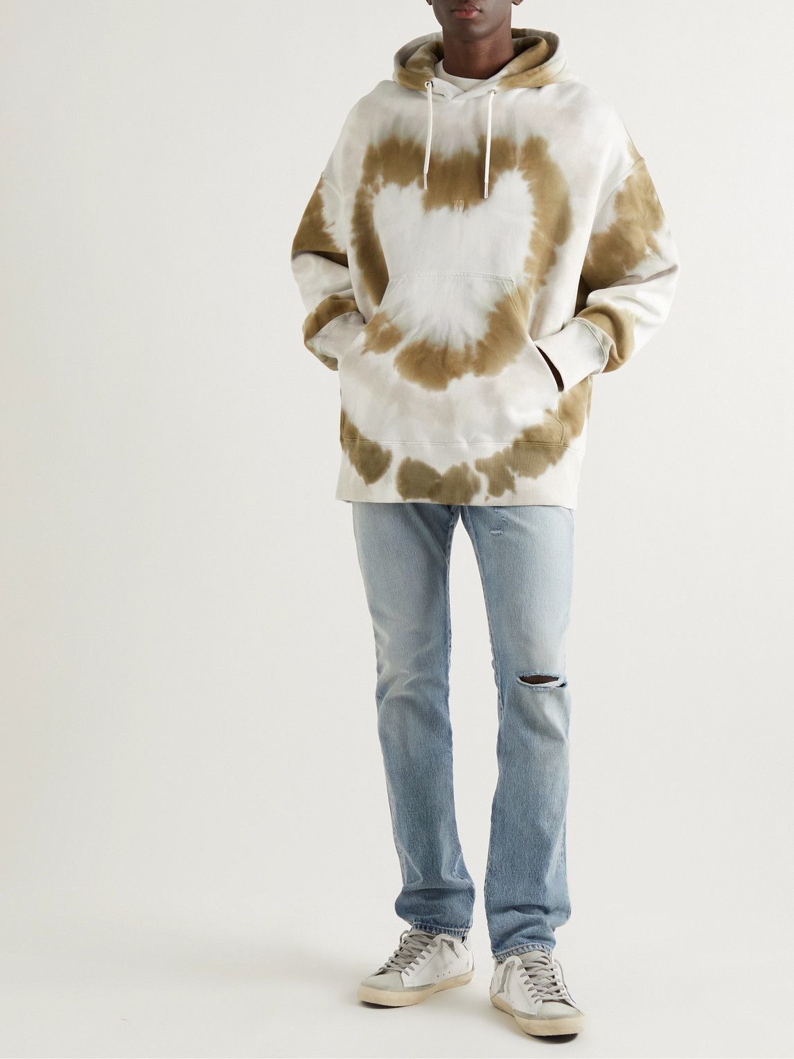 Givenchy Green And White Tie Dye Heart Logo Oversized Hoodie Size US M / EU 48-50 / 2 - 2 Thumbnail