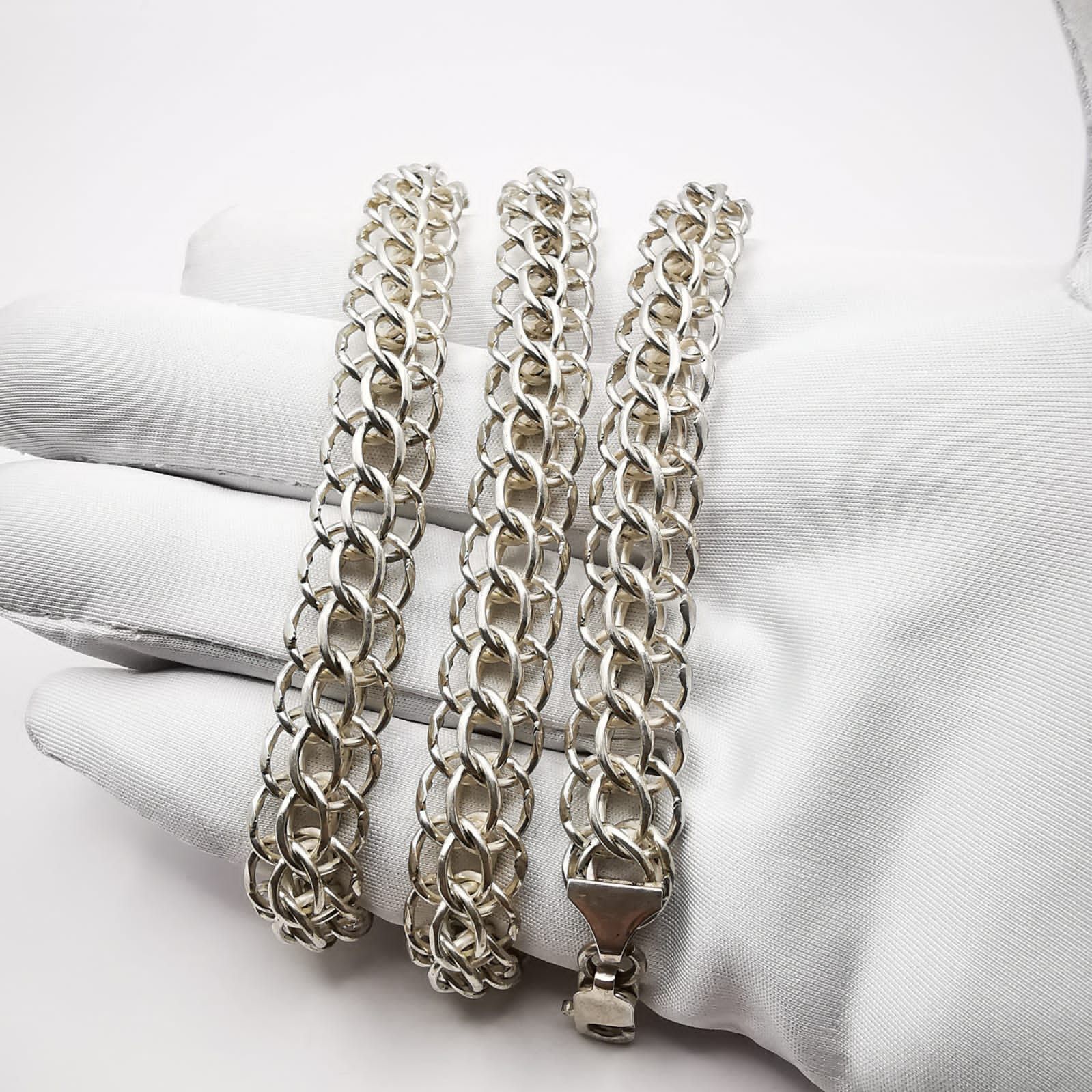 Sterling Silver New Statement Mens 925 Sterling Silver Jewelry Chain 80 g Size ONE SIZE - 6 Thumbnail