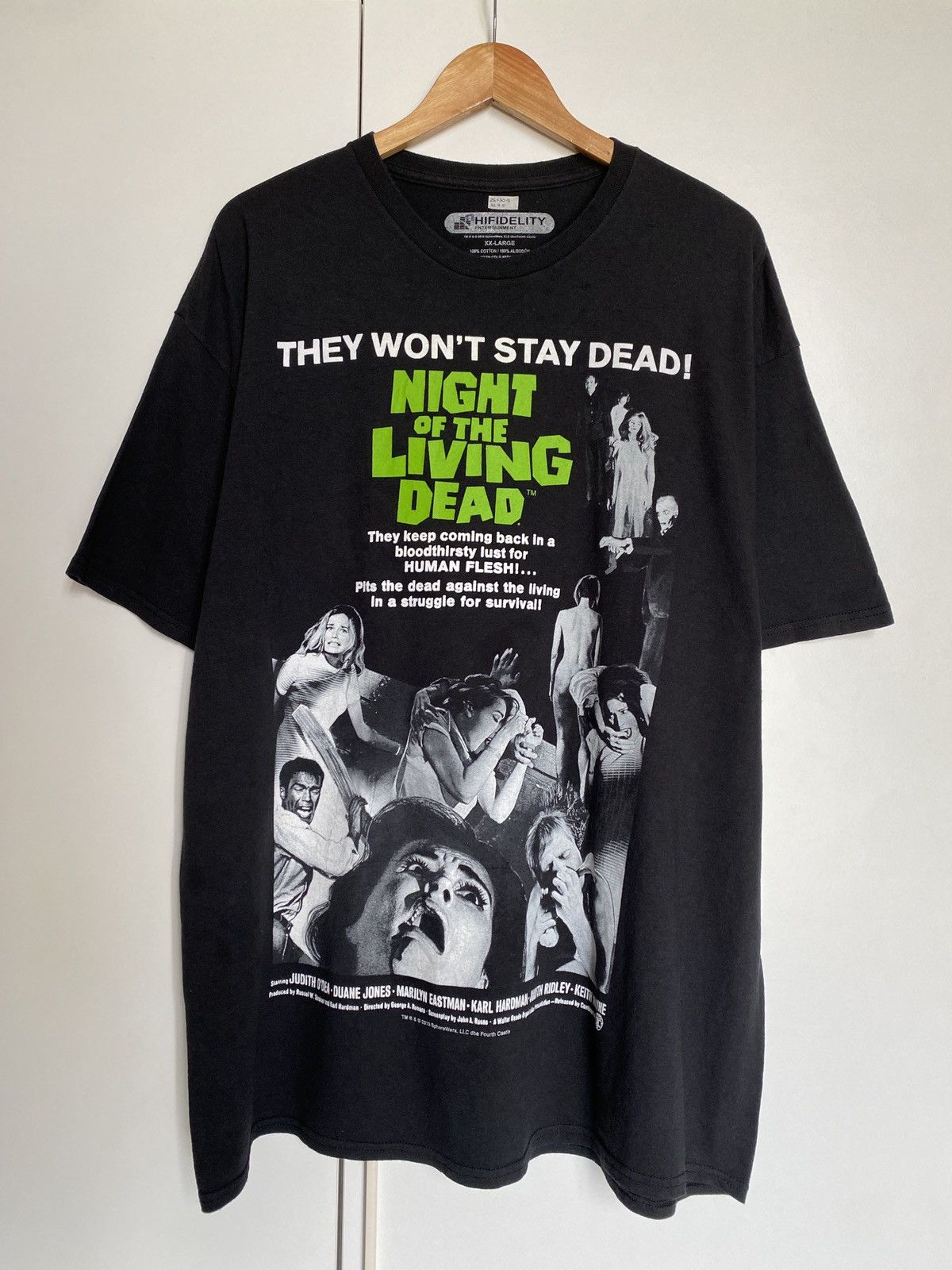 image of Expert Horror x Movie Vintage Night Of The Living Dead Movie Tshirt in Black, Men's (Size 2XL)