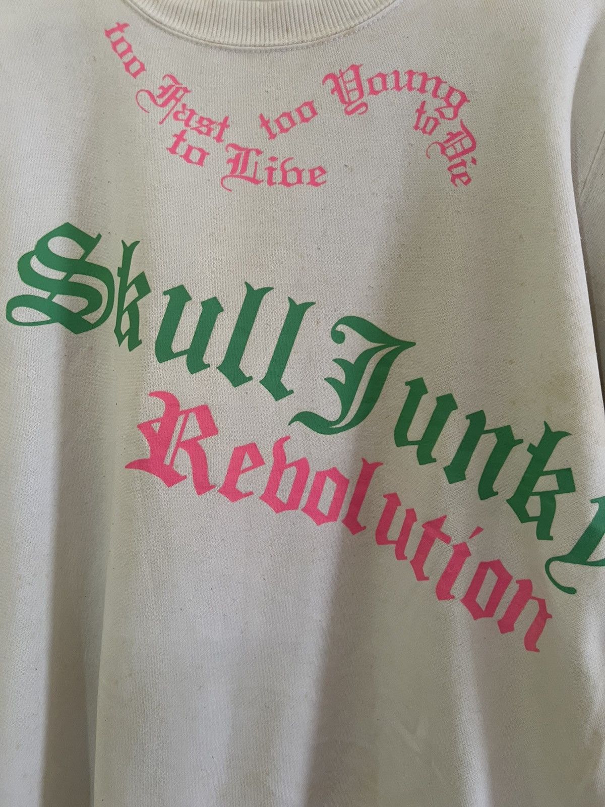 Japanese Brand VINTAGE SKULL JUNKY SWEATSHIRT – RAW JAPANESE STREET PUNK Size US XL / EU 56 / 4 - 7 Thumbnail