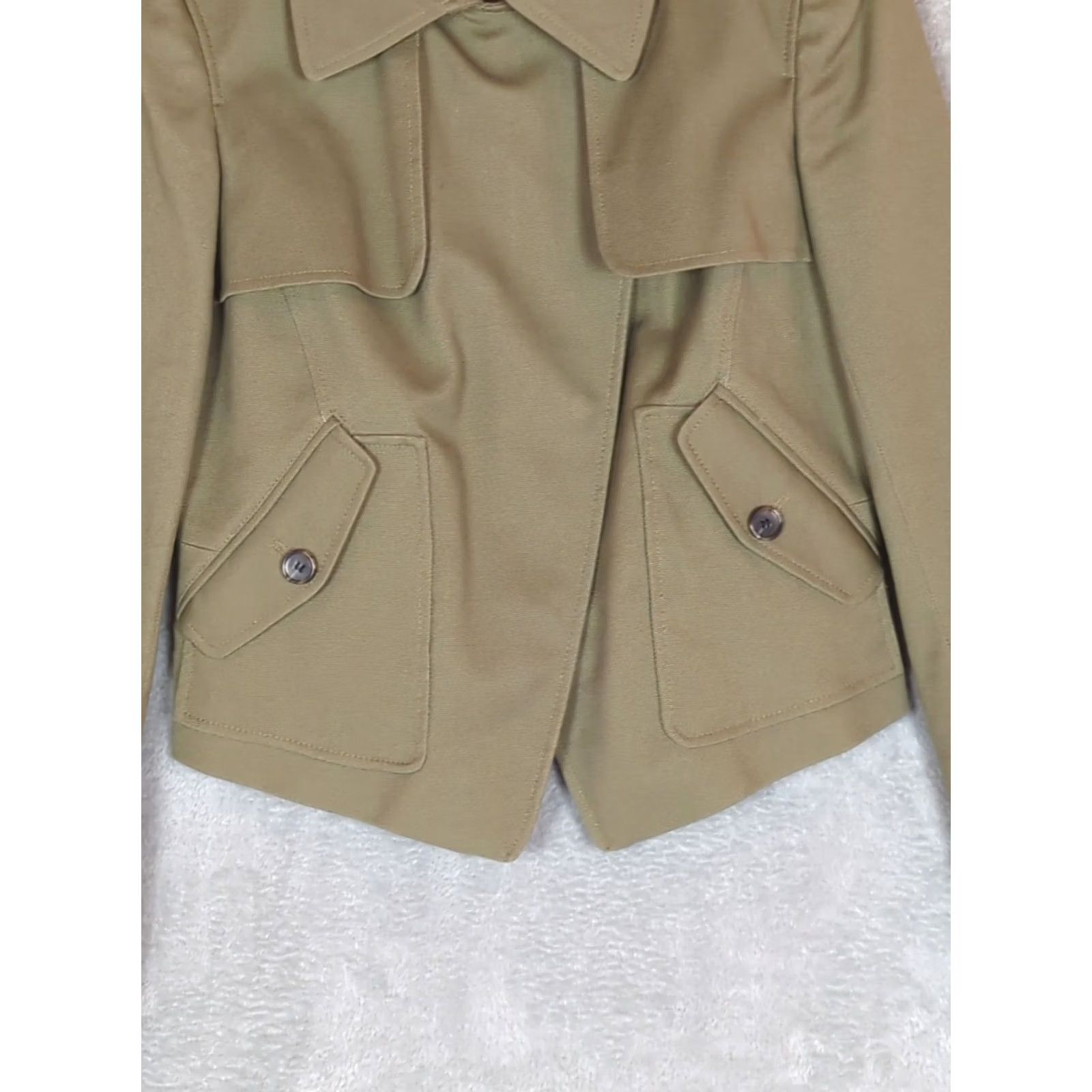 Ann Taylor Ann Taylor Womens Jacket Moto Crop Green Canvas Asymmetrical Zip Modern Jacket, 6, Regular, Green, Women, Jacket Size M / US 6-8 / IT 42-44 - 4 Thumbnail