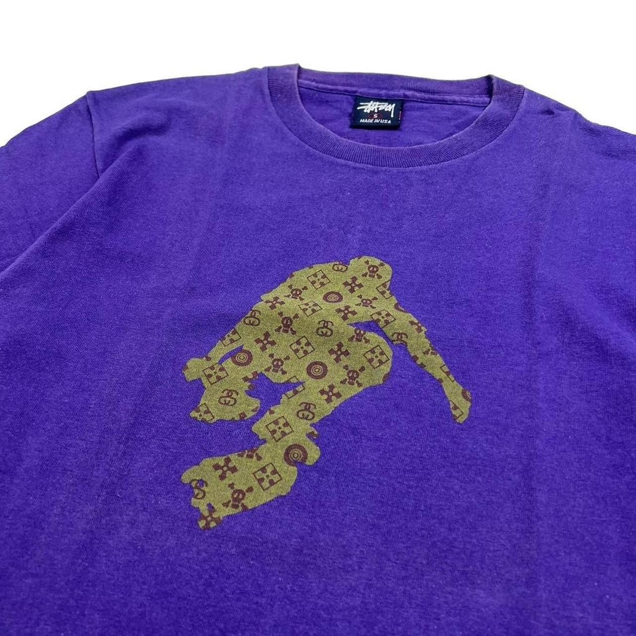 Stussy Vintage 90s Stussy Skater Monogram LV T-Shirt - Small Size US S / EU 44-46 / 1 - 2 Thumbnail