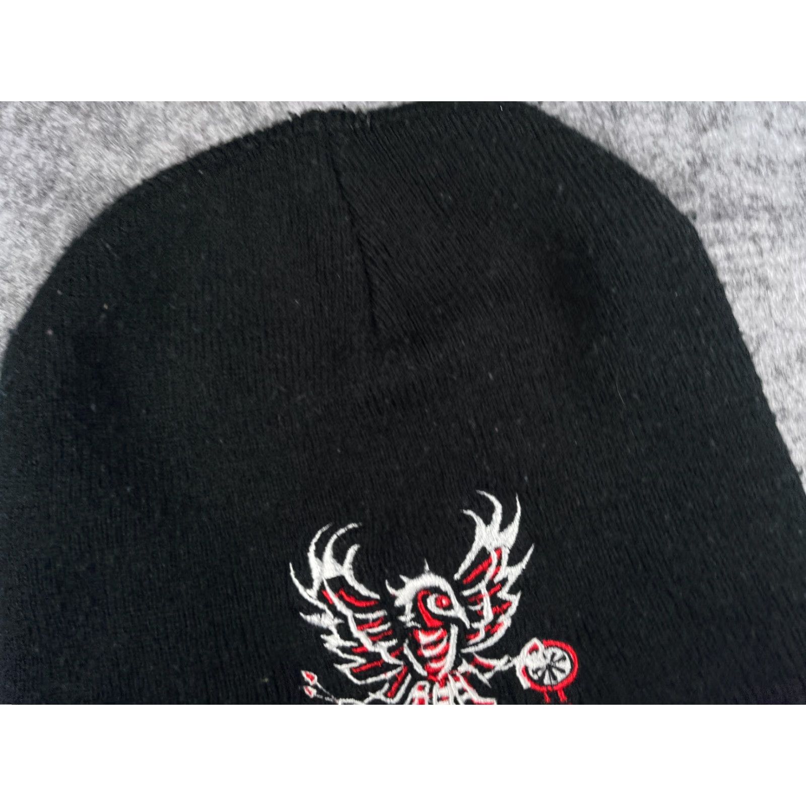 Vintage Promo Headwear Eagle Bird Logo Beanie Adult One Size Black Knit 100% Acrylic Outdoor Hat/Beanie Mens Womens Unisex Balls? Size ONE SIZE - 3 Thumbnail
