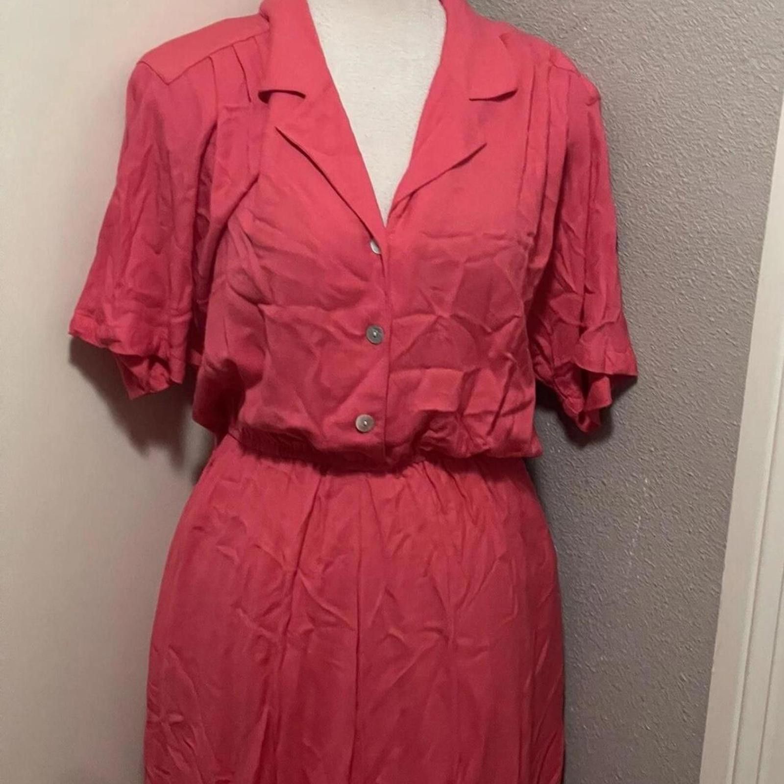 Other Carol Anderson Women's Pink and Red Dress Size L / US 10 / IT 46 - 3 Thumbnail