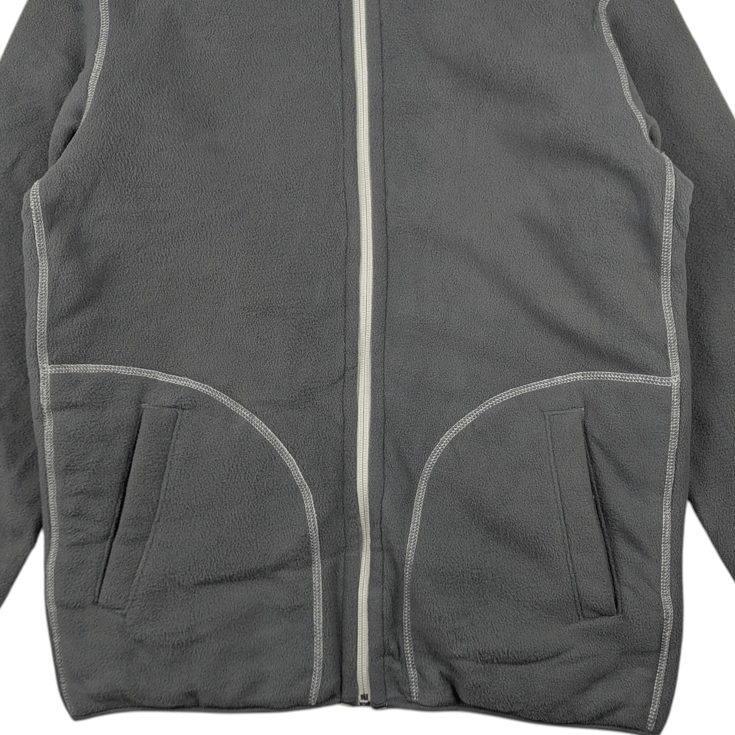 Japanese Brand Y2k UNIQLO Zipper Up Reversible Grey Beige Fleece Hoodie Size US M / EU 48-50 / 2 - 8 Thumbnail