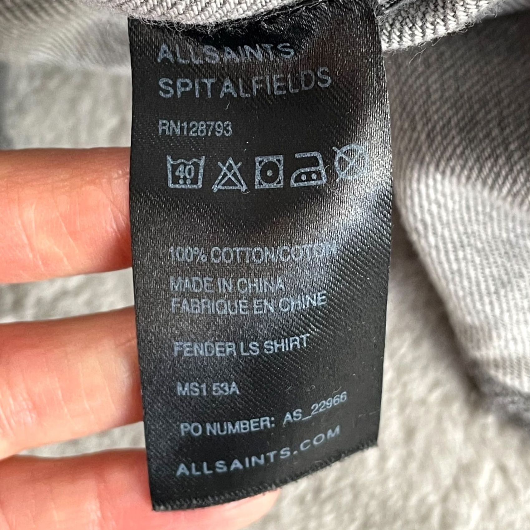 Allsaints AllSaints Fend Shirt Men Medium Grey Heavy Denim Pearl Snap Collar Rock Shirt Size US M / EU 48-50 / 2 - 8 Thumbnail