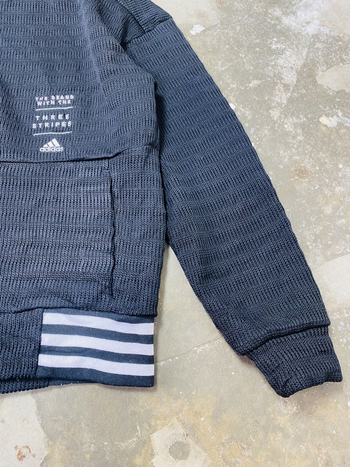 Adidas Rare Adidas Knitted Hoodie Jacket Size US M / EU 48-50 / 2 - 5 Thumbnail