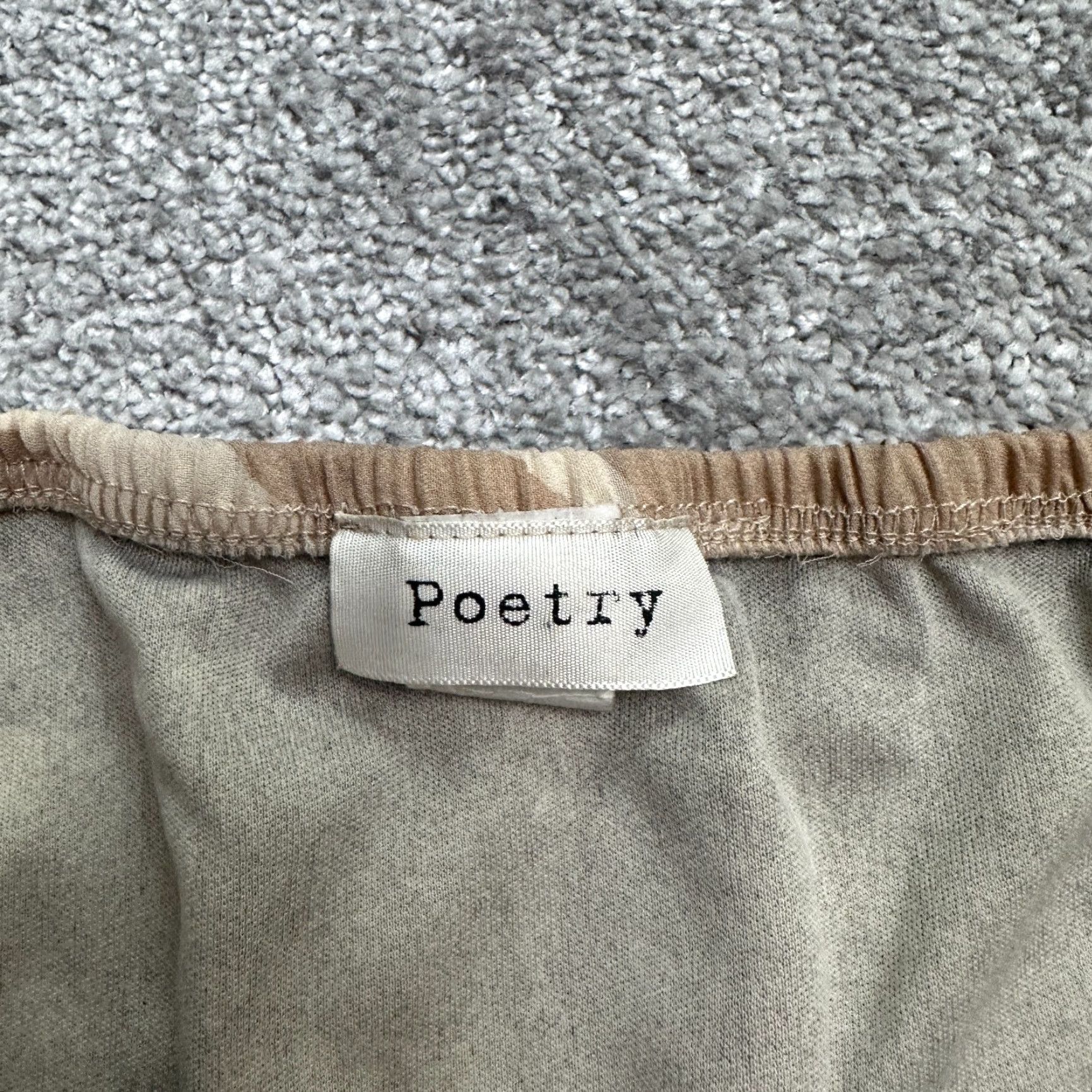 Vintage Poetry Dress Hi-Low Strapless Womens Large Brown Geometric Casual Summer Beach Size L / US 10 / IT 46 - 5 Thumbnail