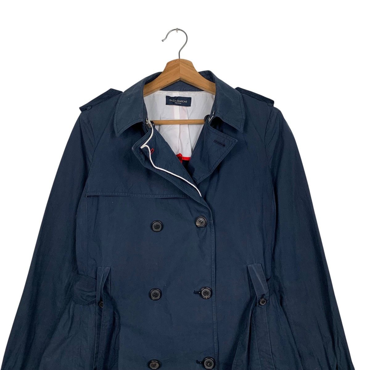 Japanese Brand PIAZZA SEMPIONE Double Breasted Trench Coat #1601-C71 Size M / US 6-8 / IT 42-44 - 2 Thumbnail