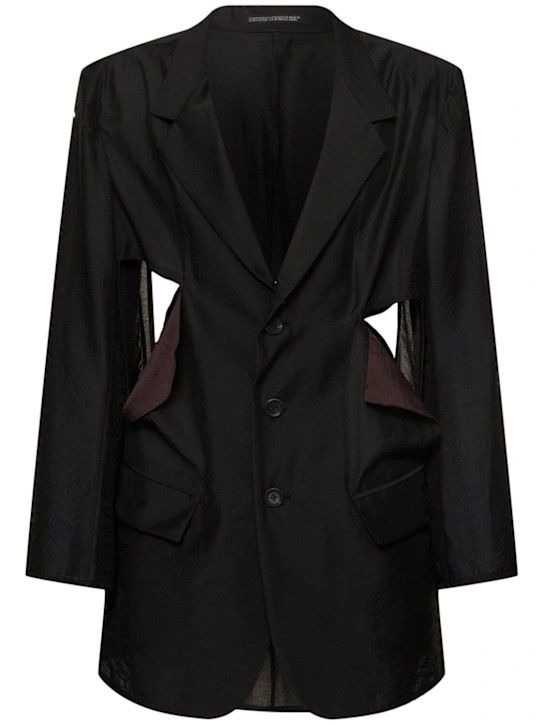 Yohji Yamamoto o1lsvrm0525 Cut-Off Detail Jacket in Black Size US M / EU 48-50 / 2 - 1 Thumbnail