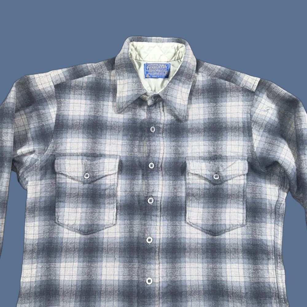 Pendleton VINTAGE Pendleton Mens Shirt 16.5 Long Sleeve Button Front Plaid Blue Wool USA Size US XL / EU 56 / 4 - 1 Thumbnail