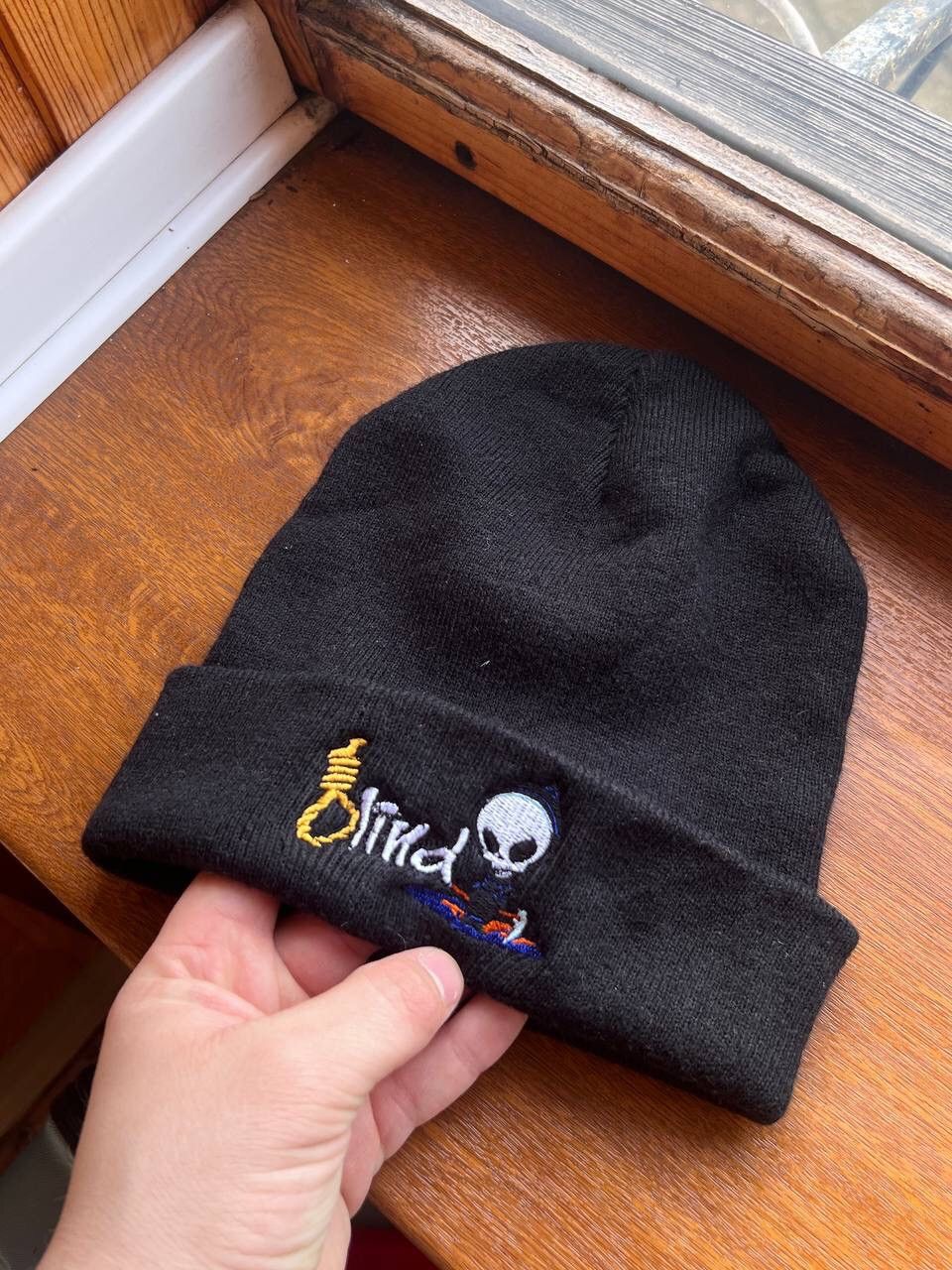Girl Skateboards × Hook-Ups × Shorty's Skateboards Vintage 90s Blind Skateboarding Hat Beanie Black Size ONE SIZE - 2 Thumbnail