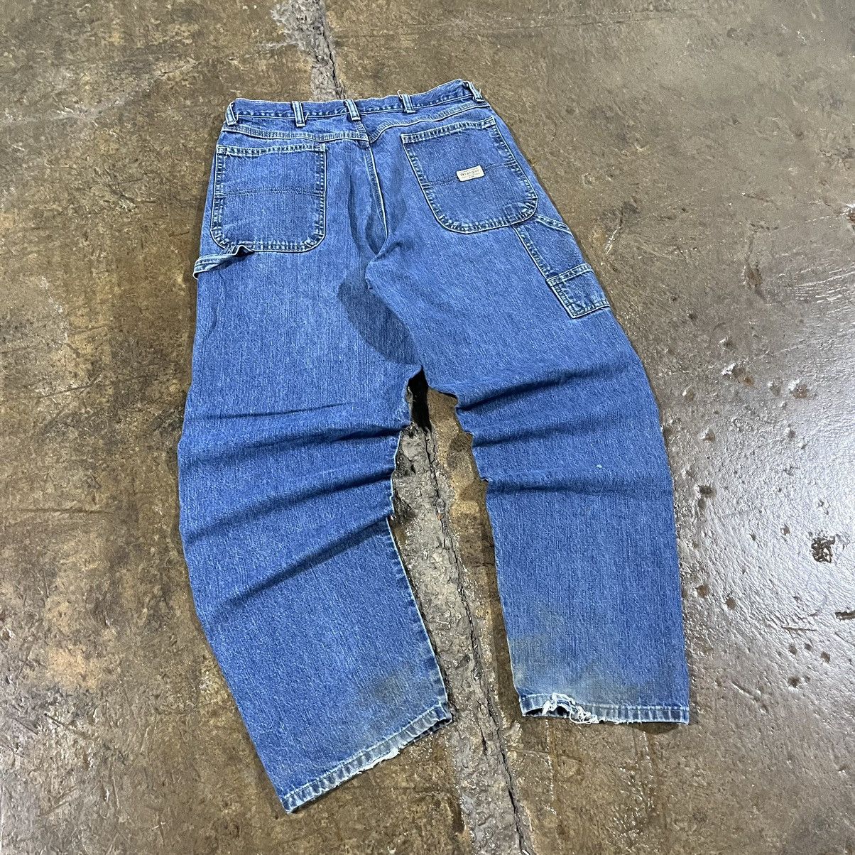 Carhartt × Vintage × Wrangler Crazy Y2K Carhartt Style Carpenter Jeans Workwear Skater Size US 34 / EU 50 - 3 Thumbnail