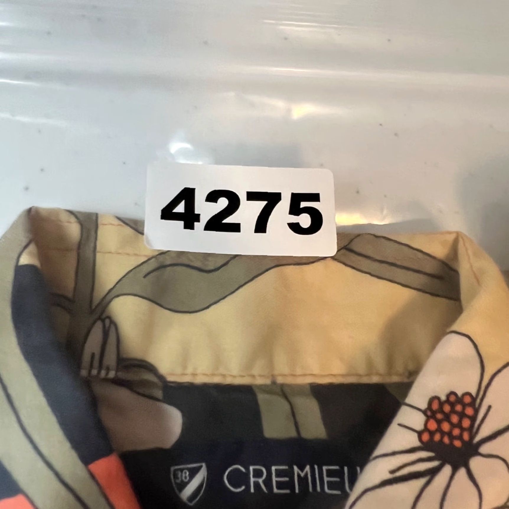 Cremieux Cremieux Mens Small Floral Hawaiian Shirt Orange/Navy Cotton Blend Short Sleeve Shirt Adults Small Floral Hawaiian Theme Pockets Mens Size US S / EU 44-46 / 1 - 7 Thumbnail