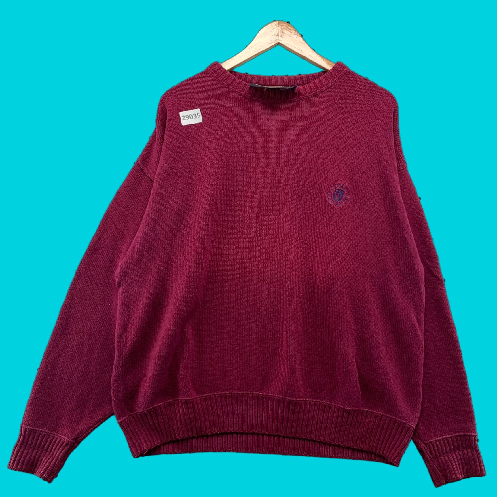 Ralph Lauren VINTAGE Ralph Lauren CHAPS Knit Sweater Mens Large Burgundy Crest 24x26.5 USA Size US L / EU 52-54 / 3 - 1 Thumbnail