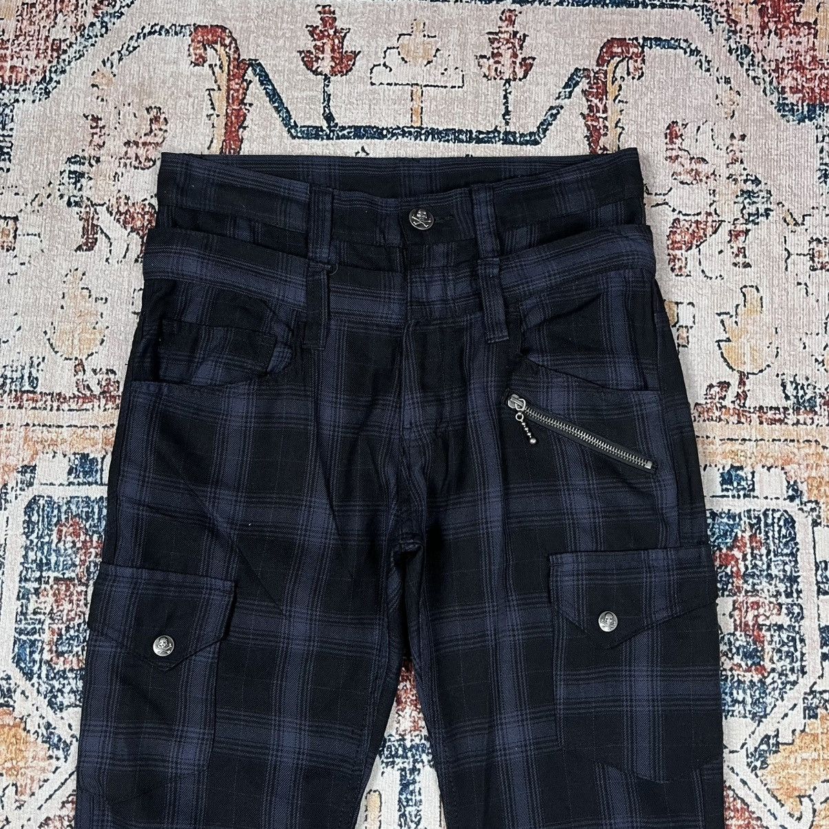 Japanese Brand Y2K Double Waist LGB Style Multi Pocket Tartan Size US 29 - 2 Thumbnail