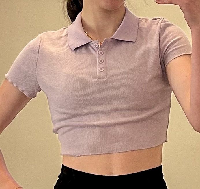 Shein Purple Shein cropped collared tee Size XS / US 0-2 / IT 36-38 - 1 Thumbnail