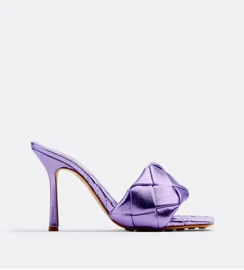 Bottega Veneta o1n1vont0125 Lido Mules in Lilac Size US 10.5 / IT 40.5 - 1 Thumbnail