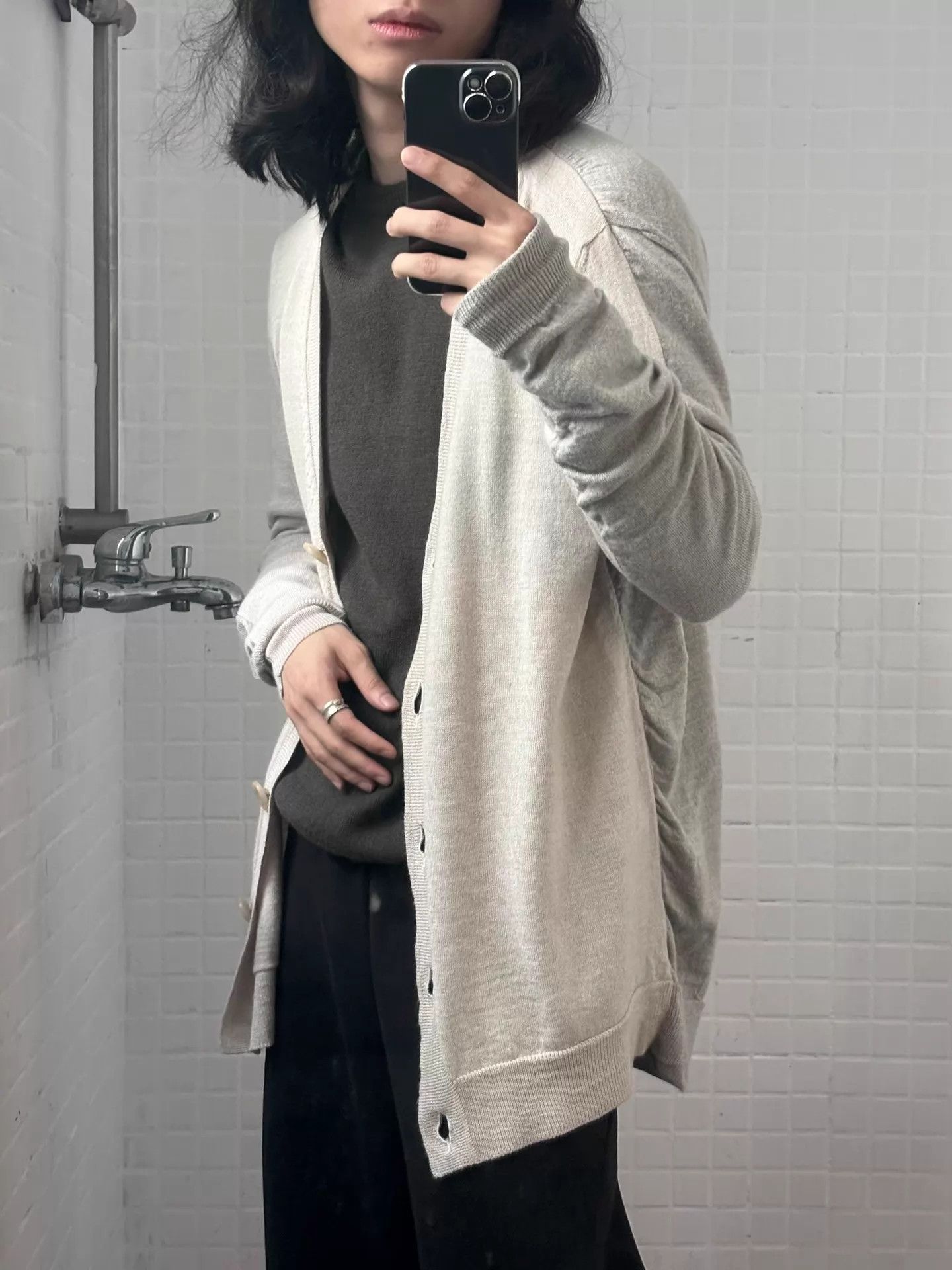 Other MMM AW2004 White Label Yin-Yang Loose Colorblock Cardigan M Size US M / EU 48-50 / 2 - 2 Thumbnail