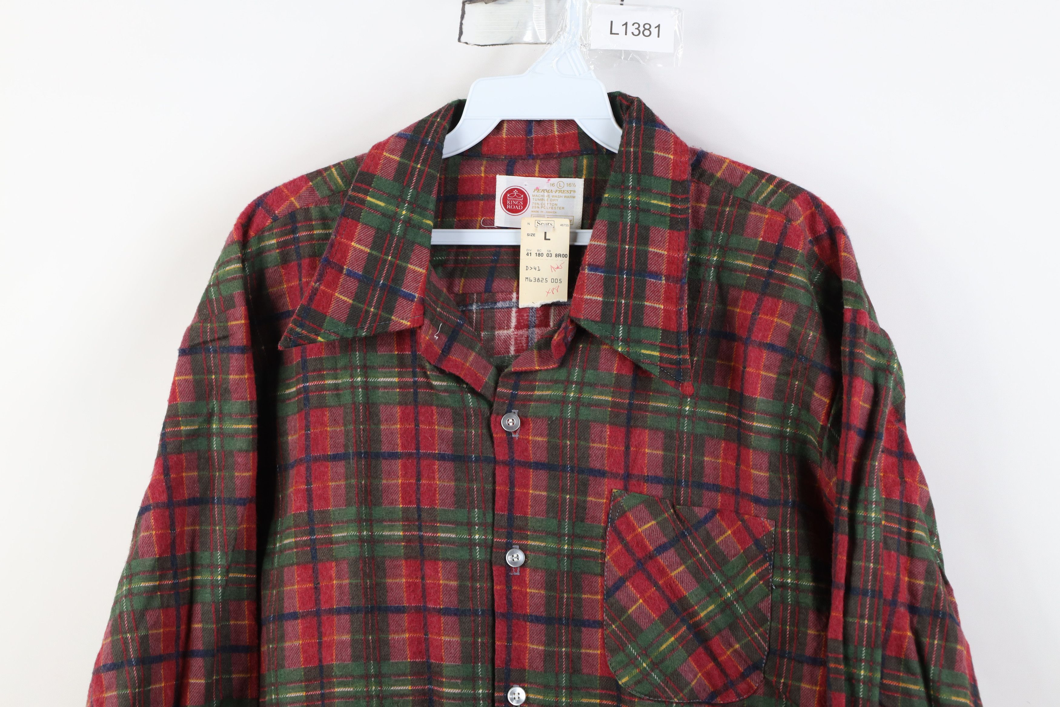 Vintage Deadstock Vintage 70s Streetwear Collared Button Shirt Plaid Size US L / EU 52-54 / 3 - 2 Thumbnail